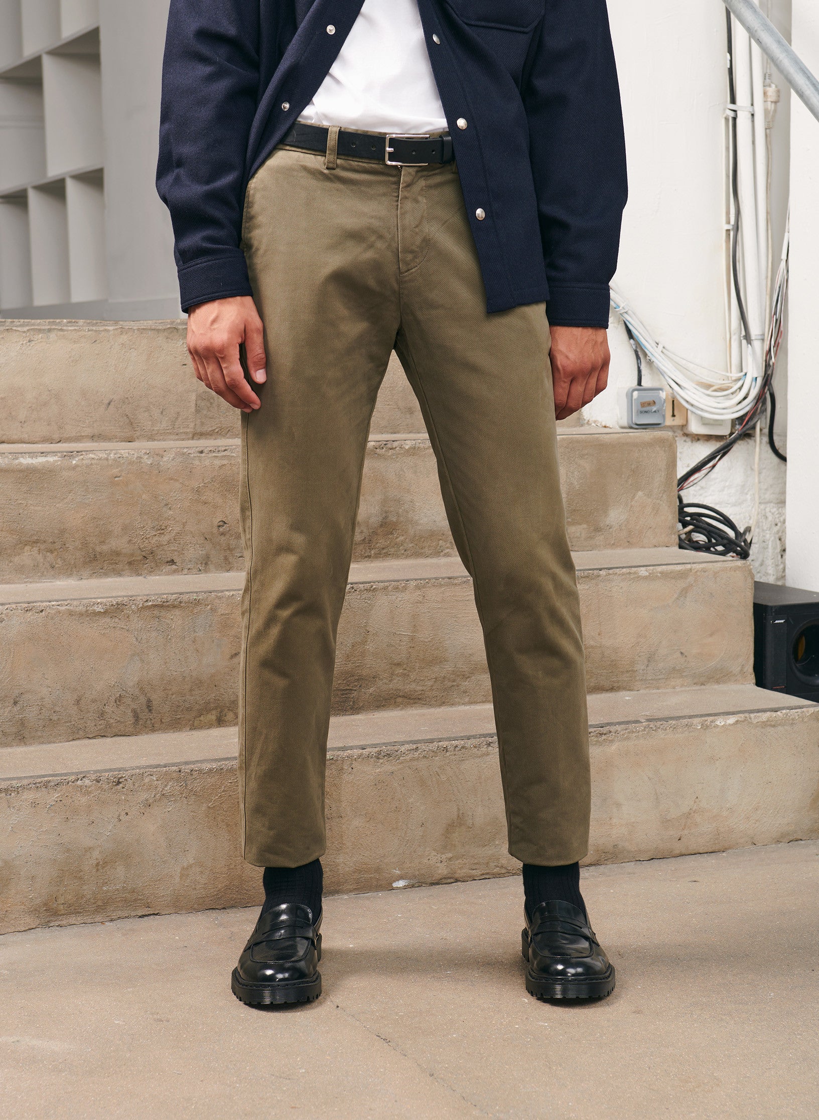 le chino slim homme kaki