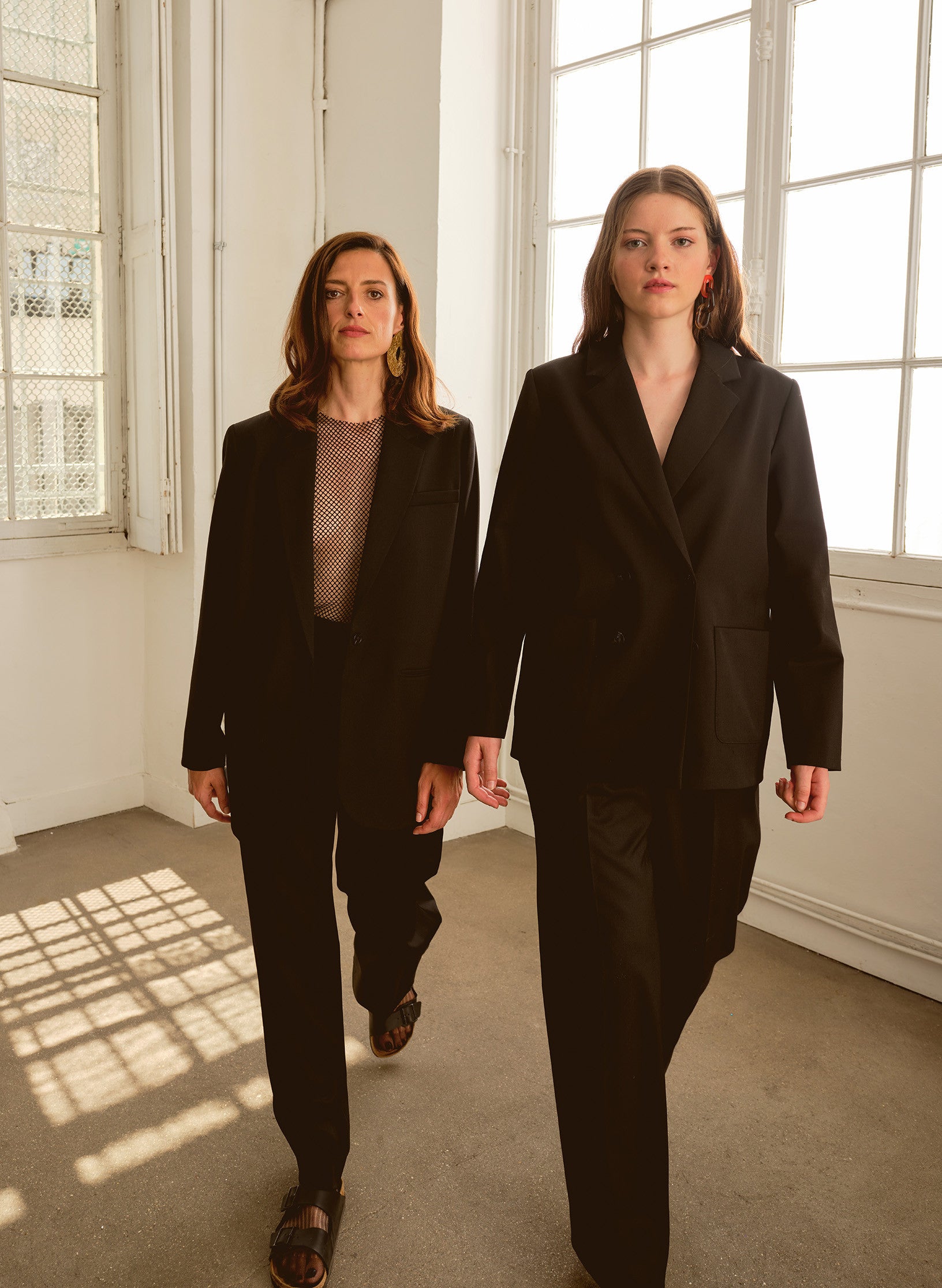 pantalon noir palazzo bi stretch sans repassage