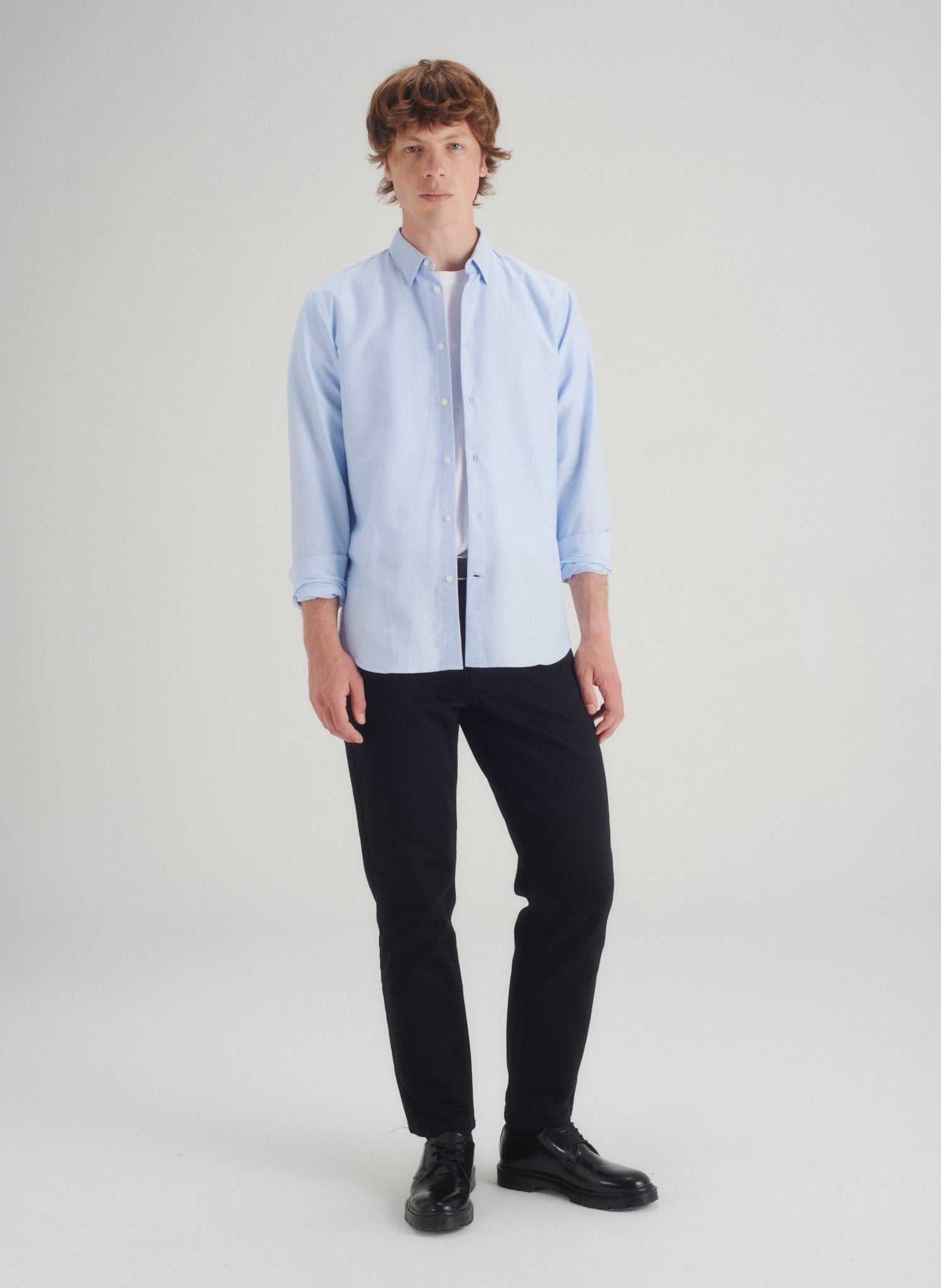 chemise homme oxford easycare bleue matiere portugal