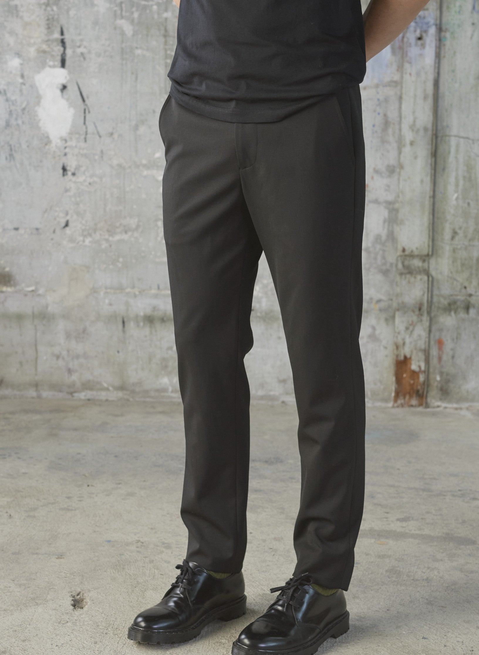 pantalon droit infroissable noir homme