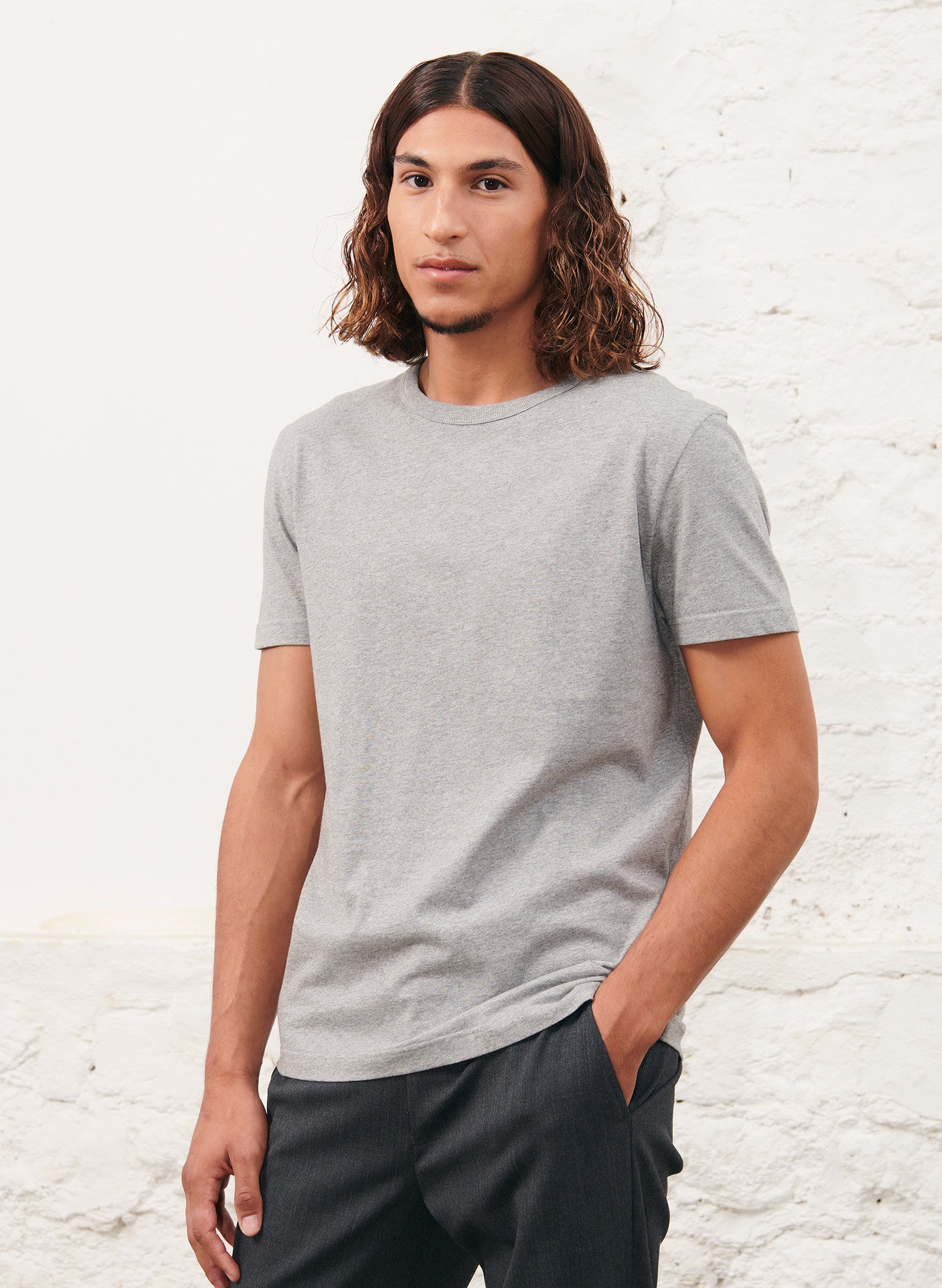 tee shirt coton organique gris homme