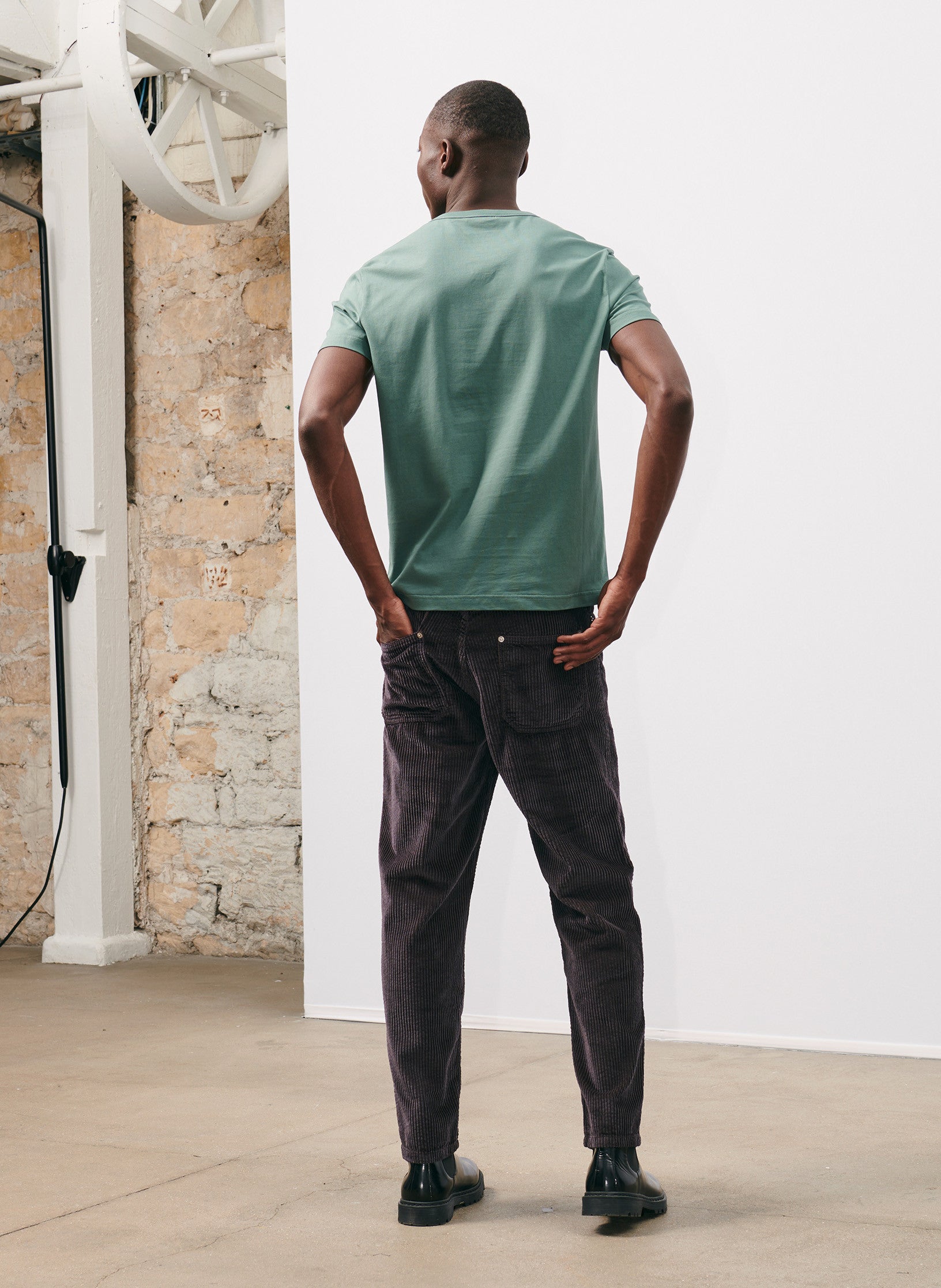 tee shirt coton organique vert homme