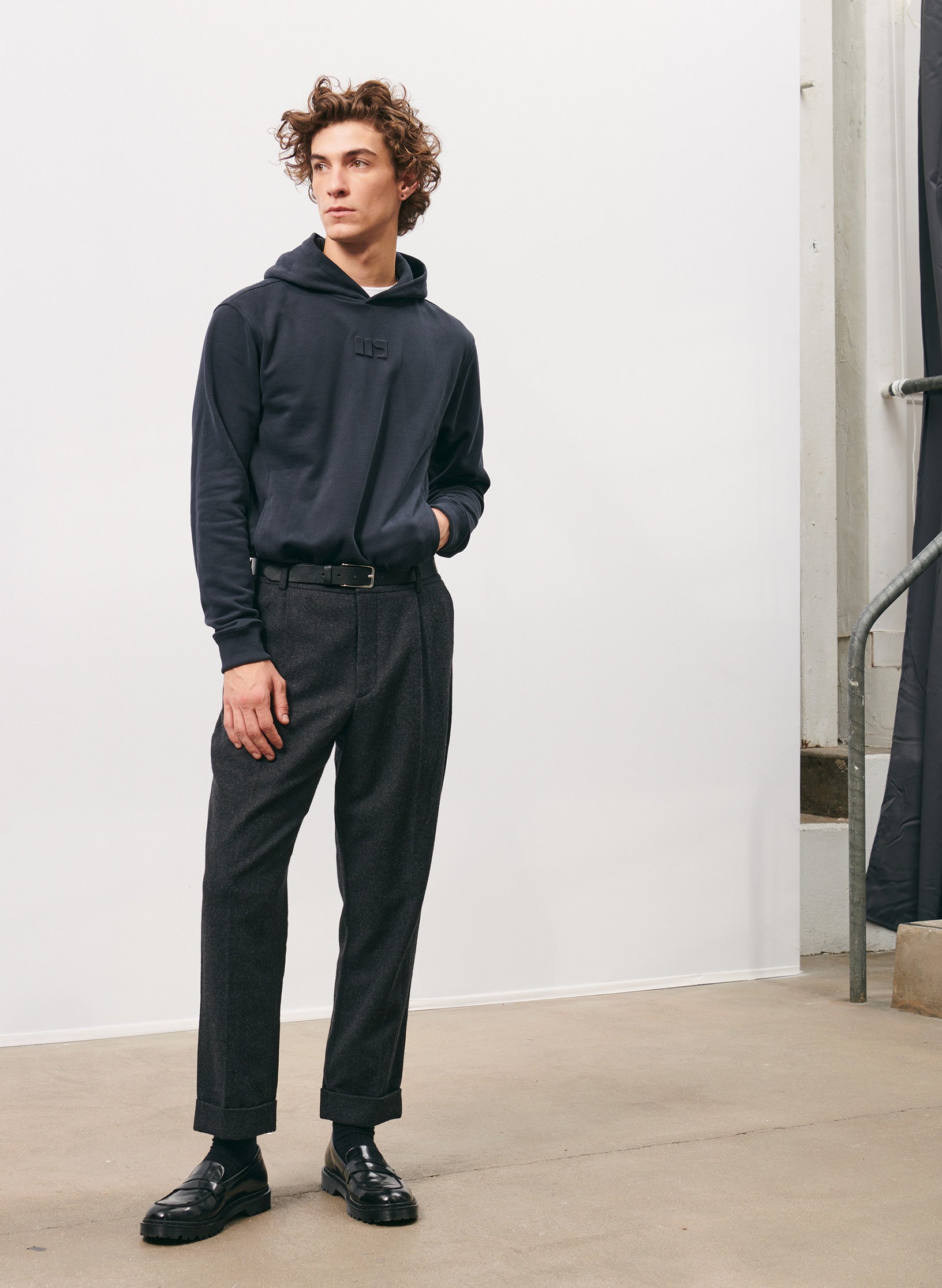 hoodie homme bleu coton organique