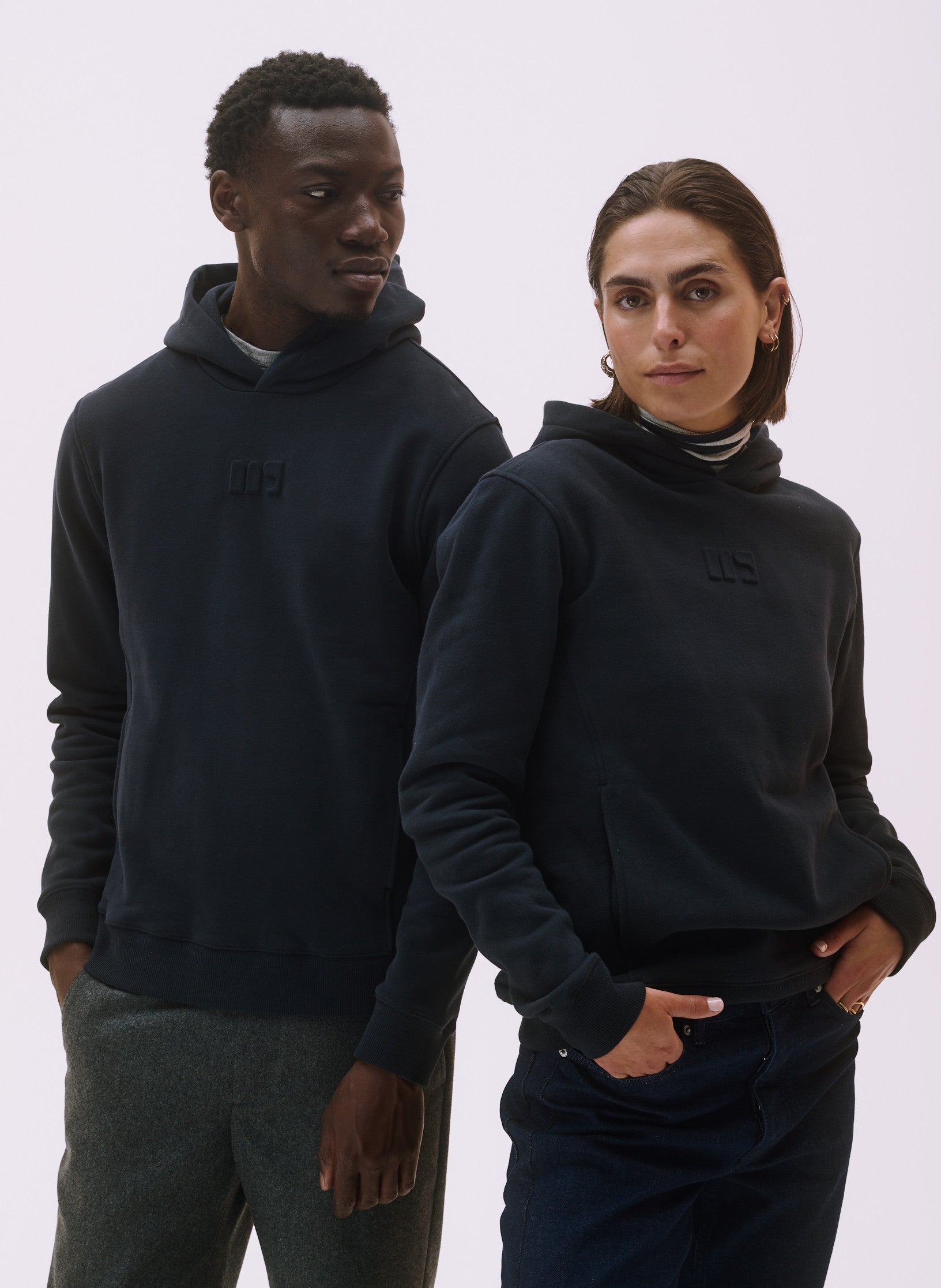 hoodie homme bleu coton organique