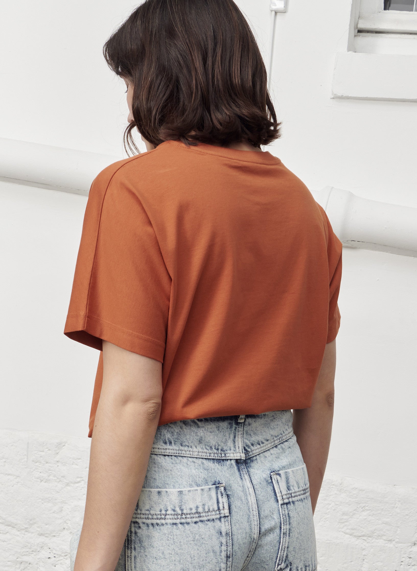 tee shirt manches kimono coton organique femme terracotta