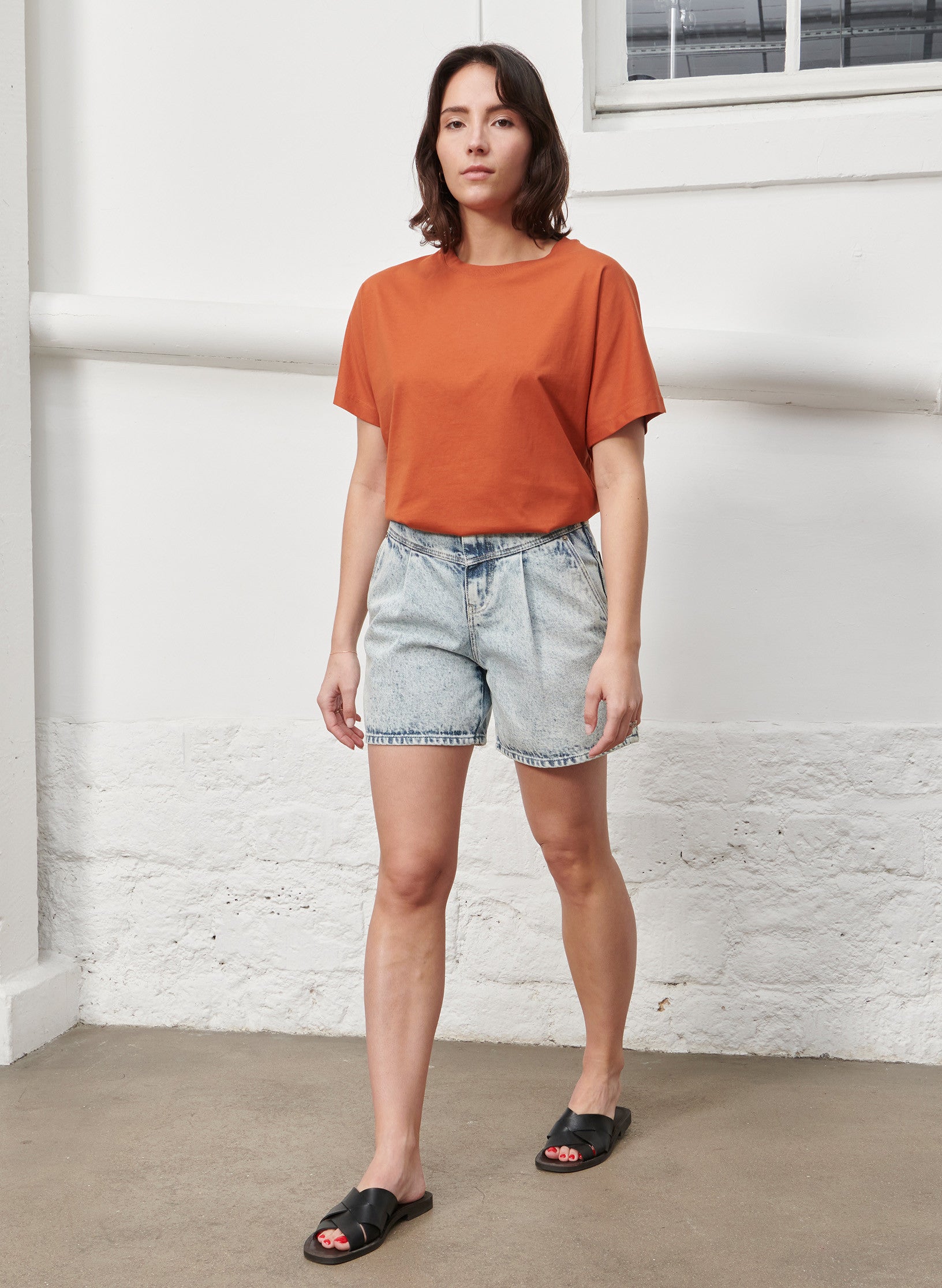 tee shirt manches kimono coton organique femme terracotta