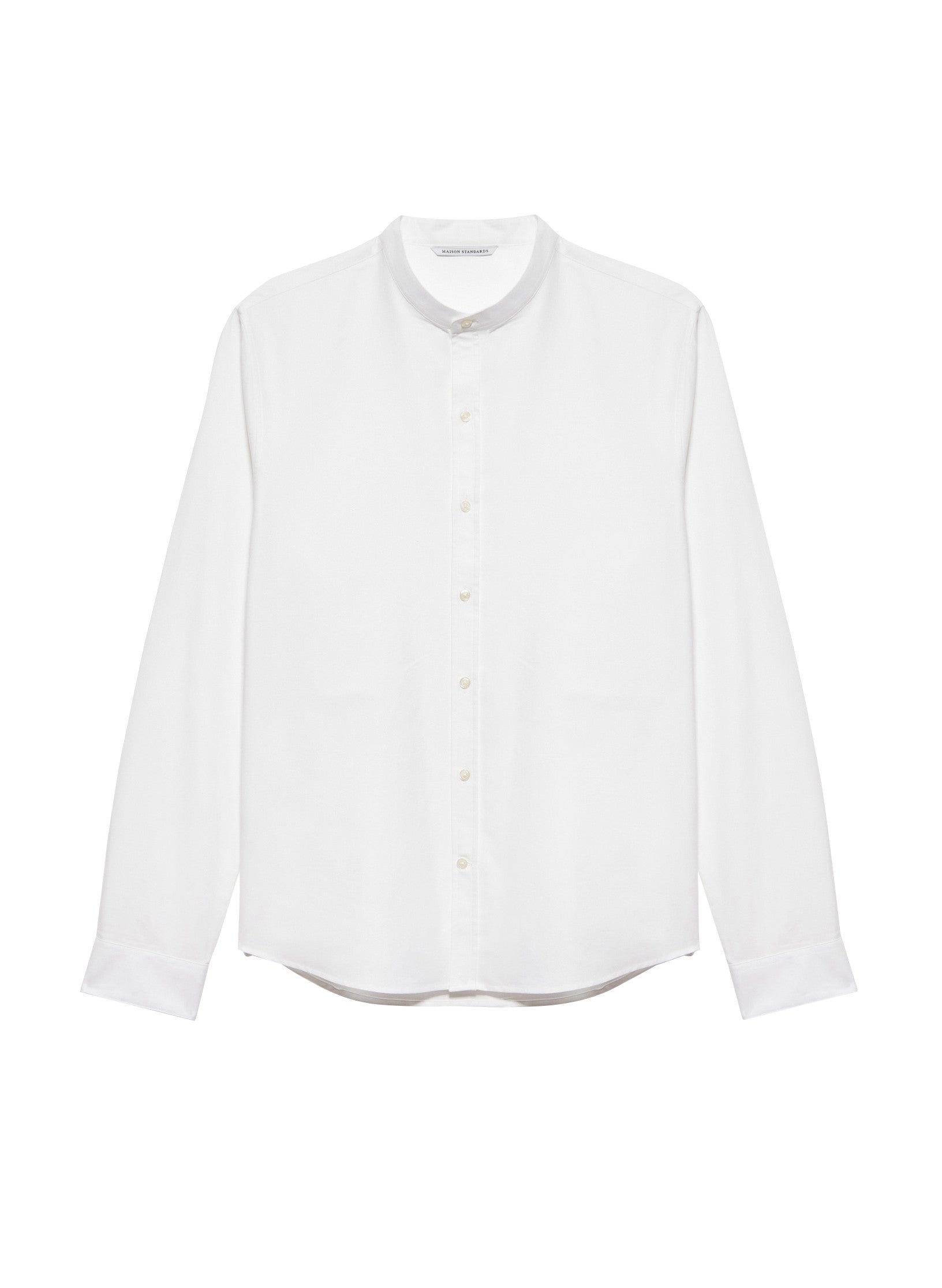 chemise col mao blanc homme