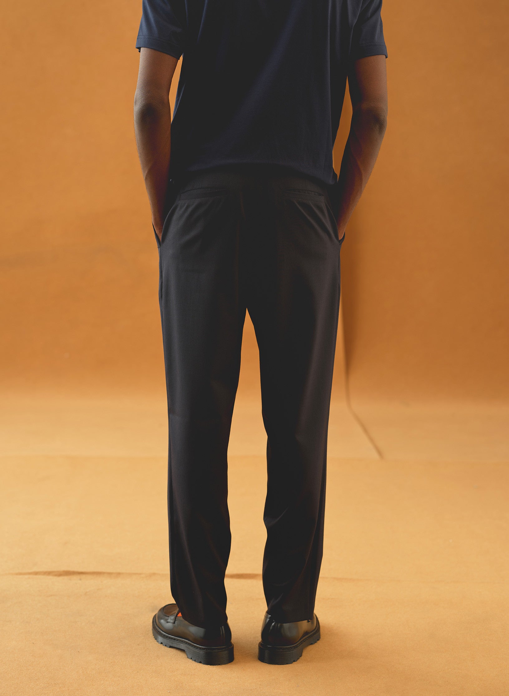 pantalon carotte bi stretch bleu homme