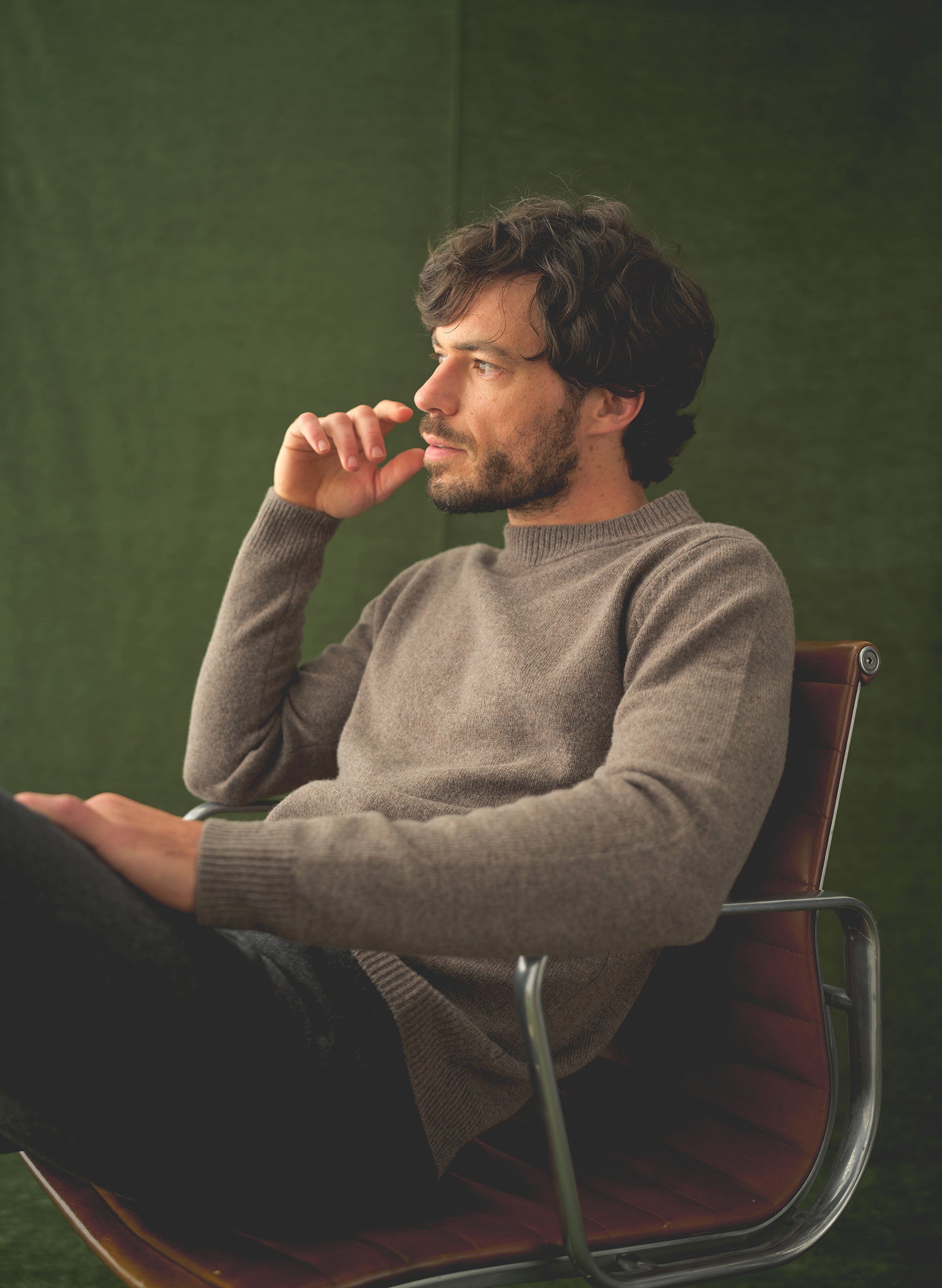 pull rdc 100 laine beige homme