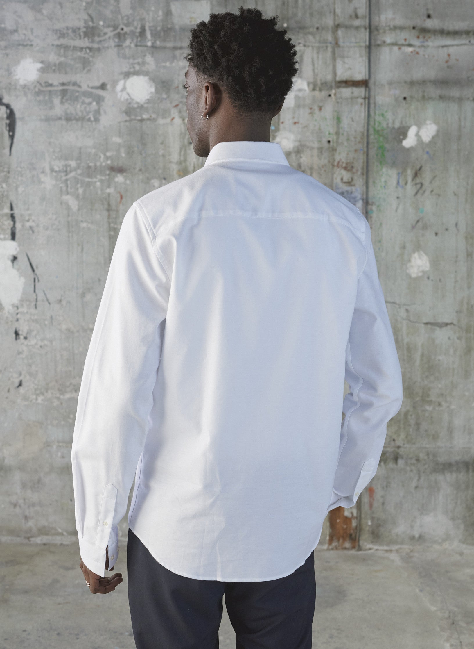 chemise oxford ajustee blanche homme easycare