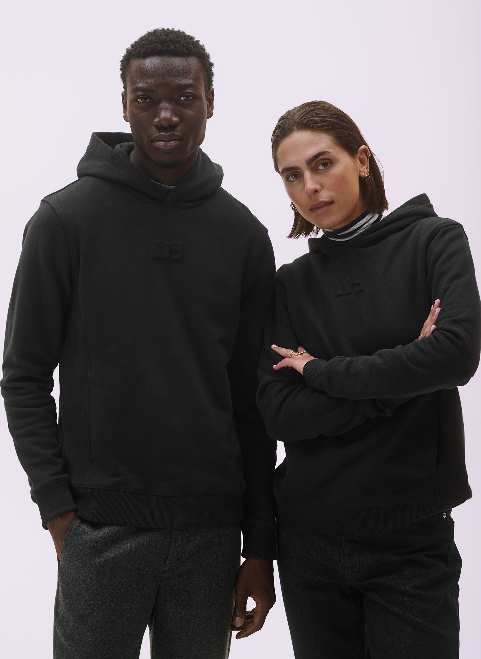 hoodie noir homme coton