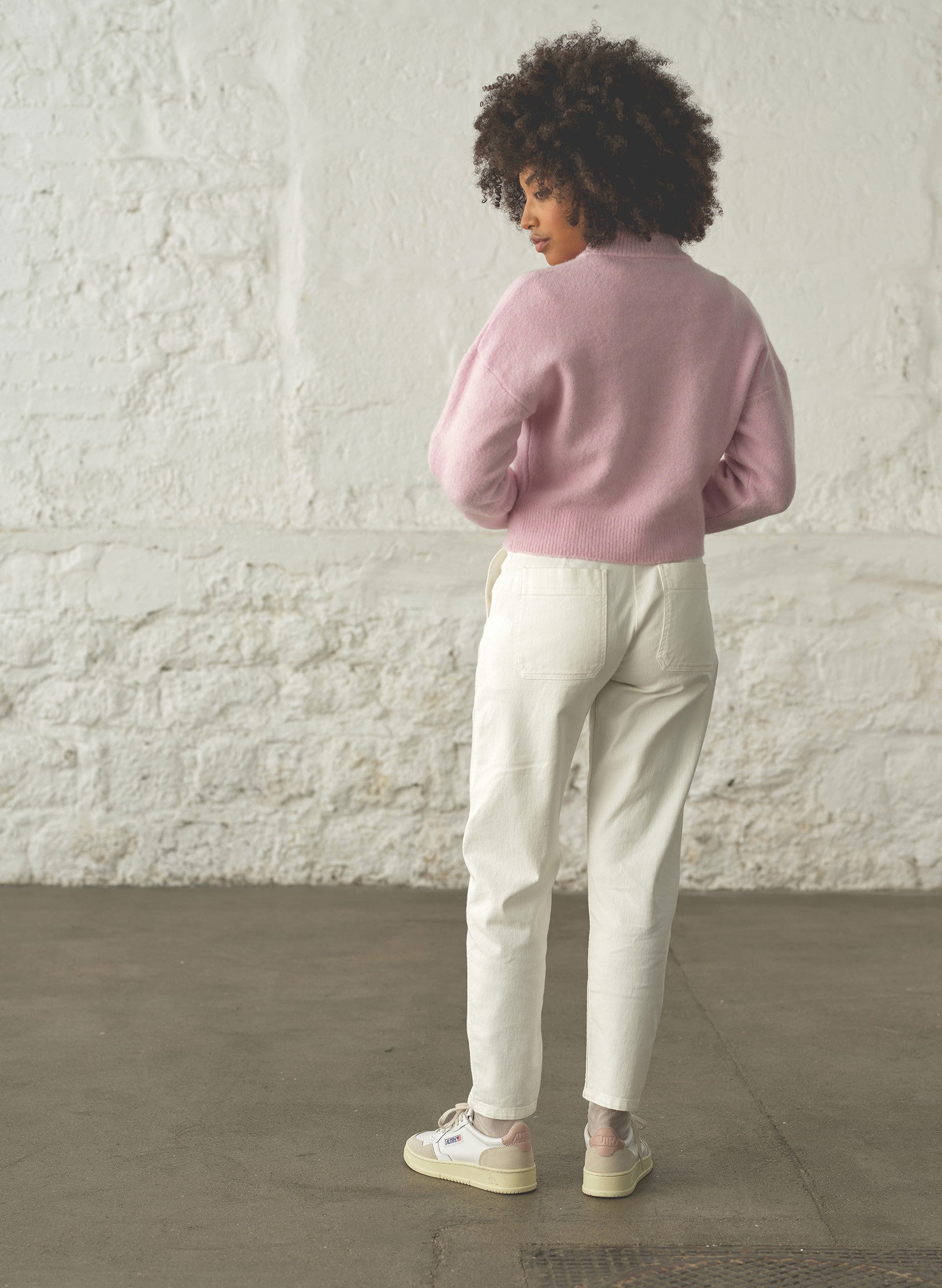 pull fils femme rose