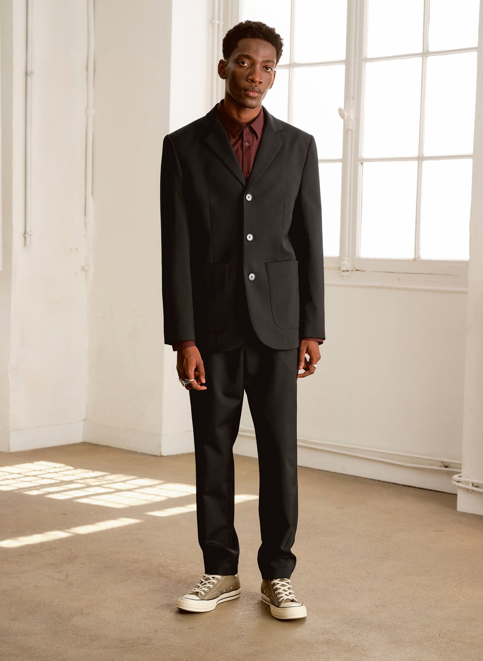 pantalon loose infroissable