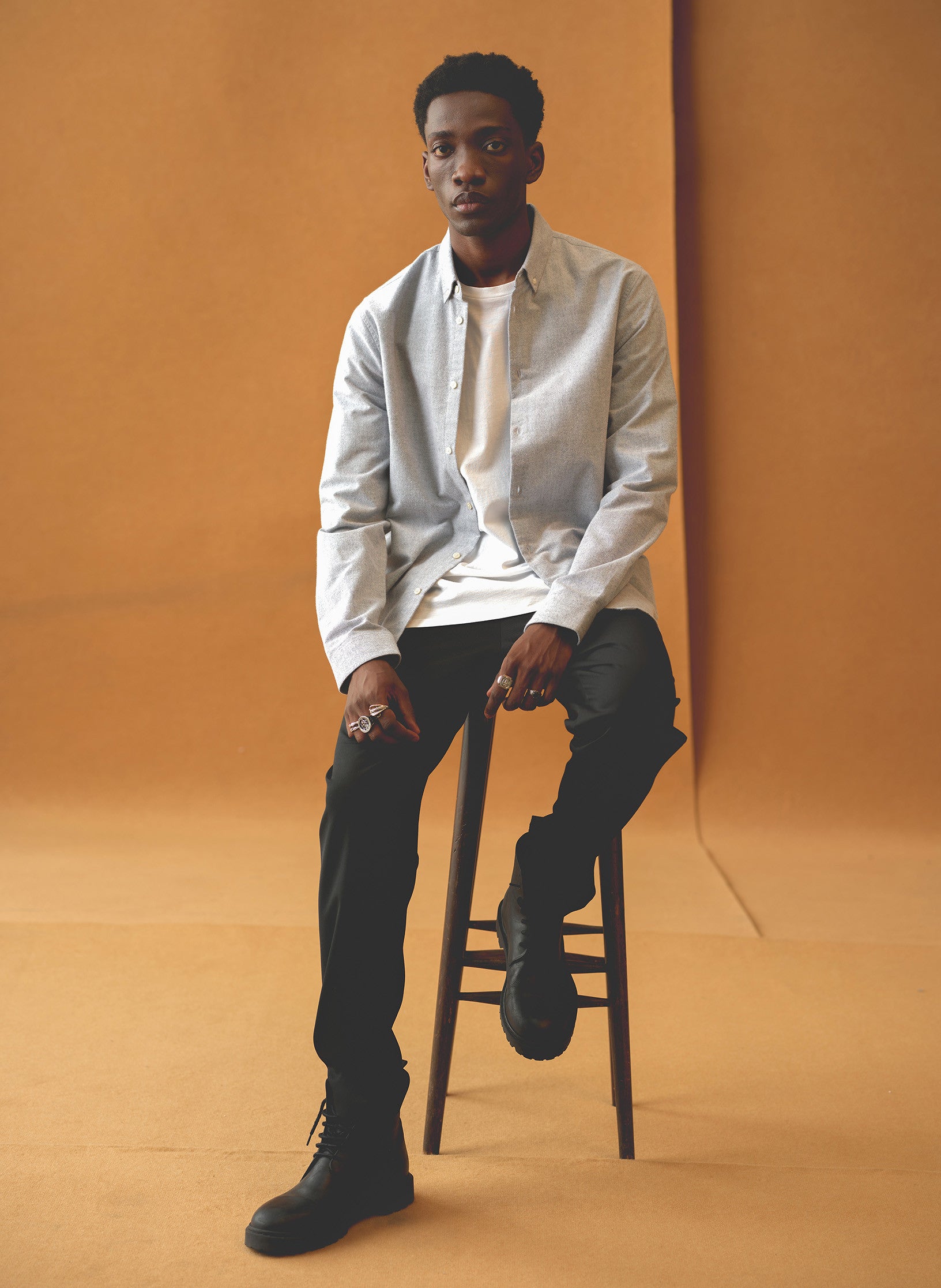 pantalon loose infroissable