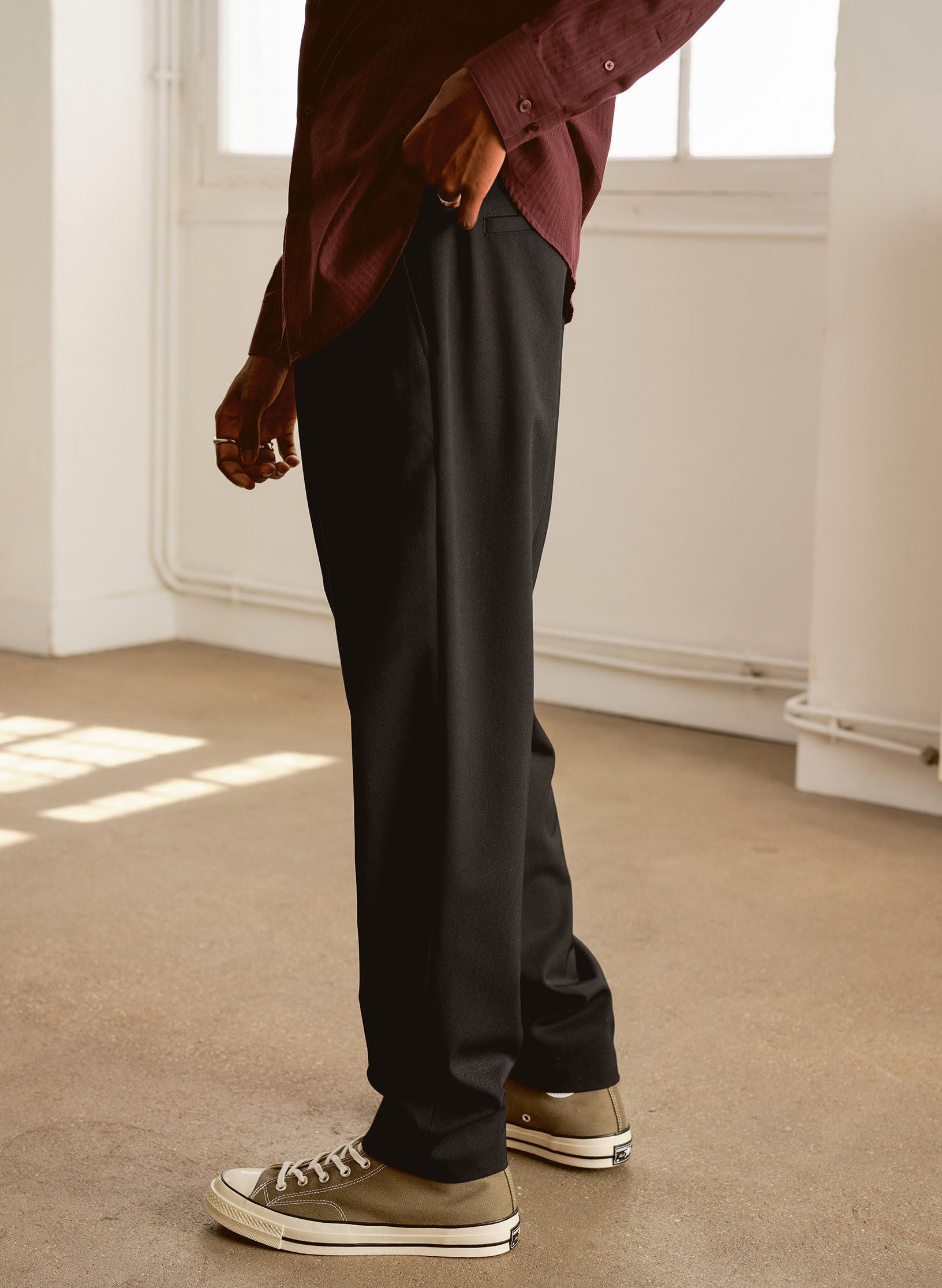 pantalon loose infroissable