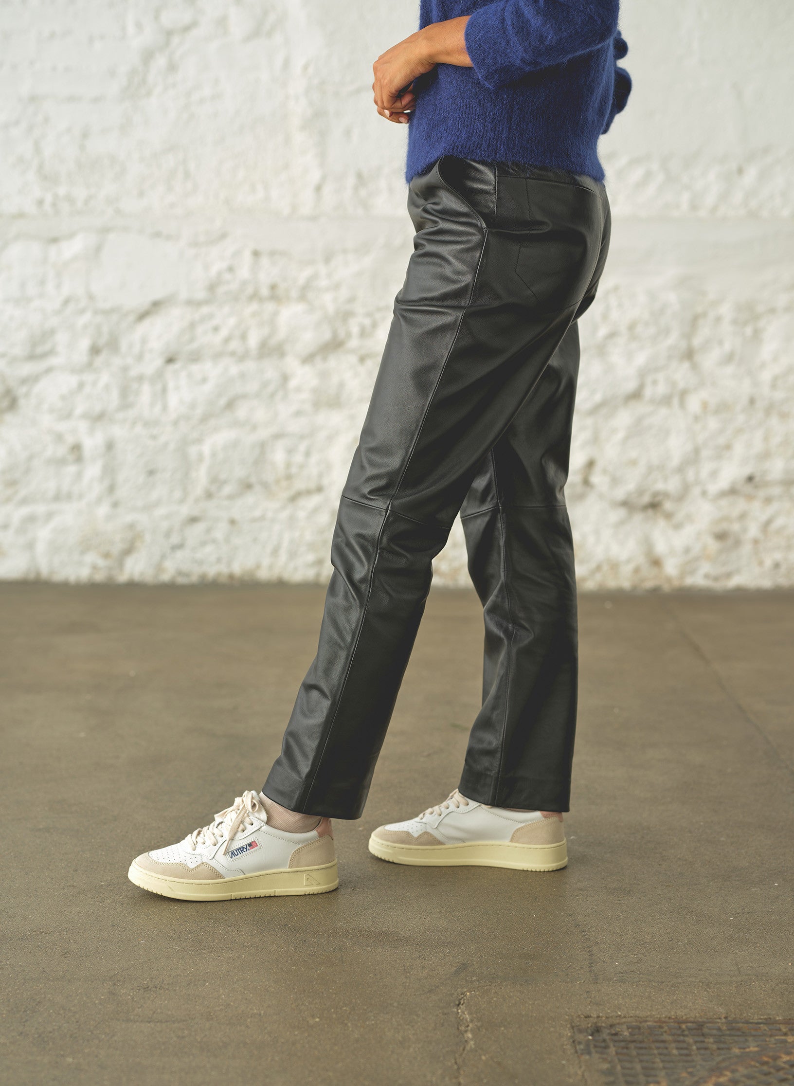 pantalon cuir noir femme