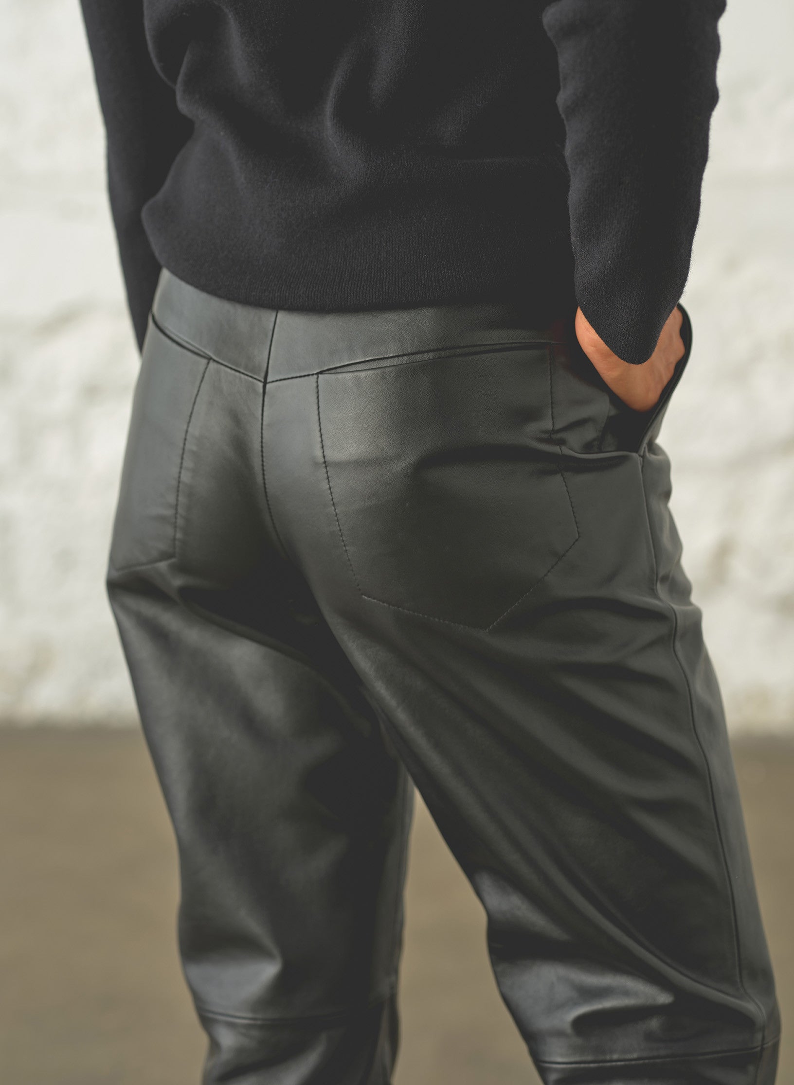 pantalon cuir noir femme