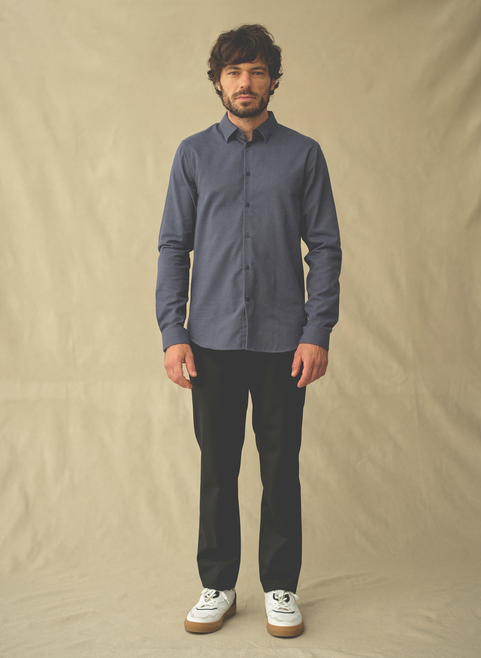 chemise flanelle bleu glacier homme