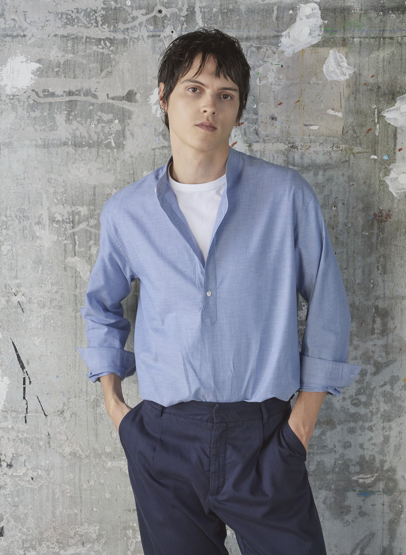 chemise peintre col mao