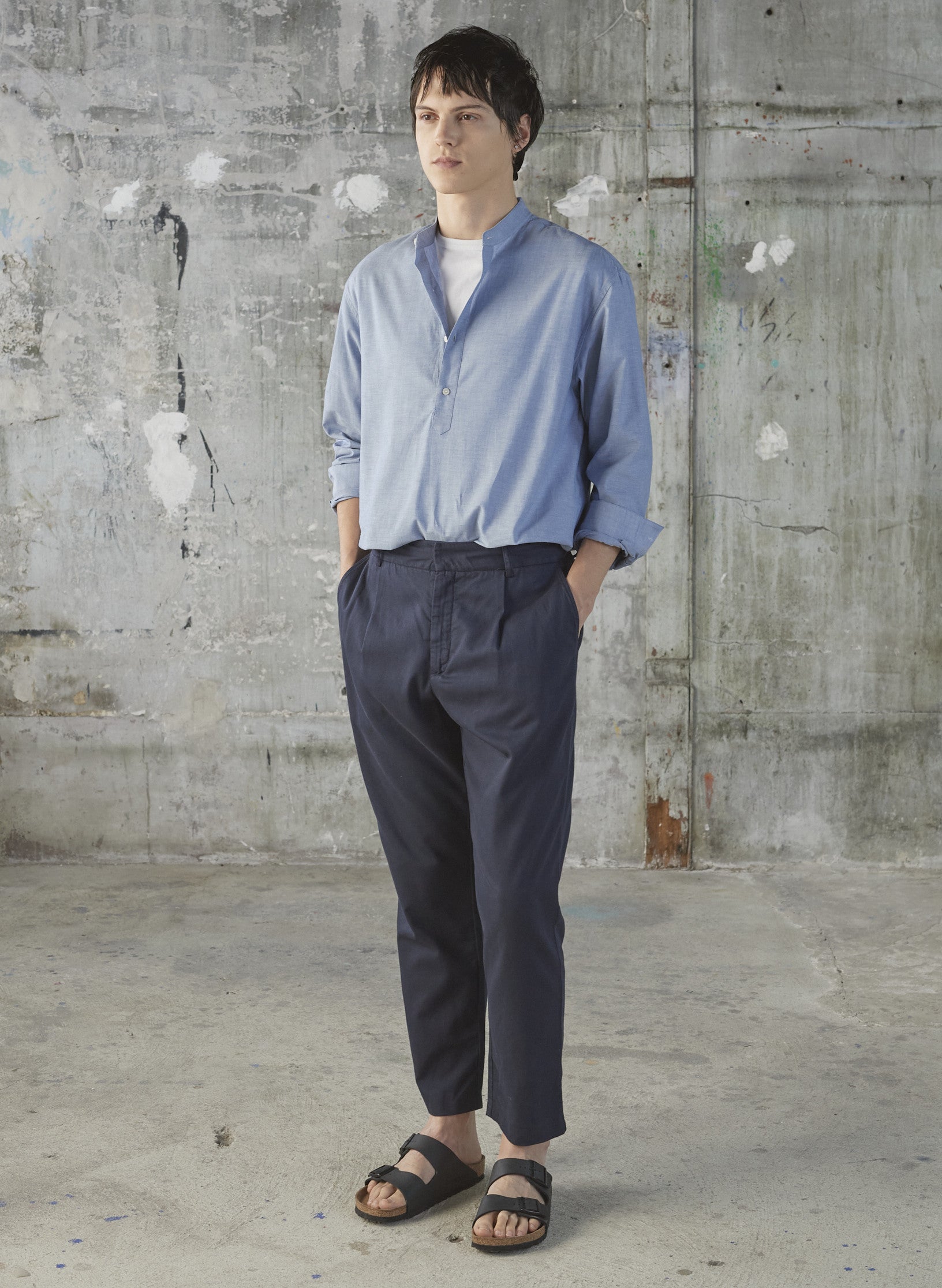 chemise peintre col mao