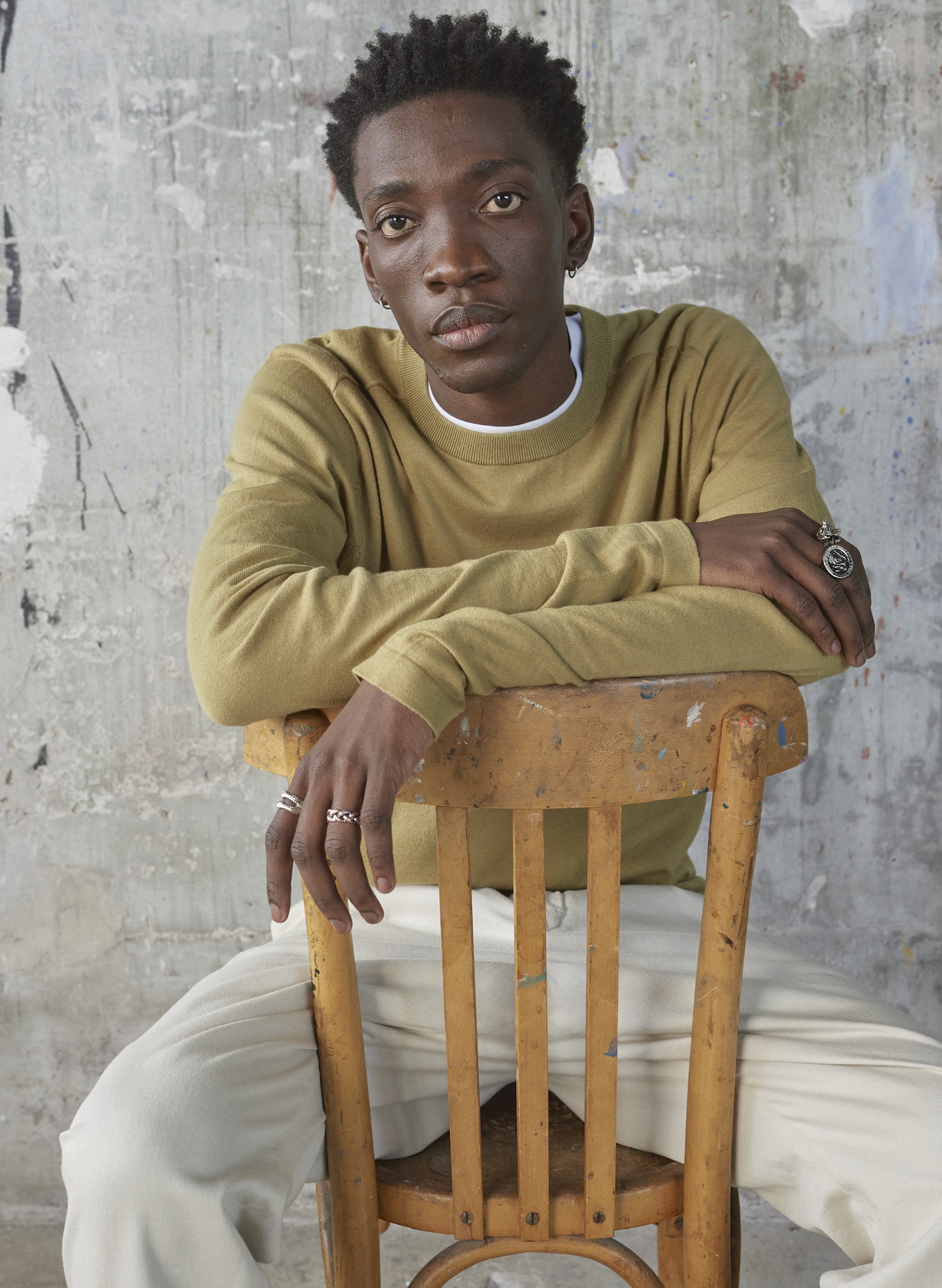 pantalon loose coton lin