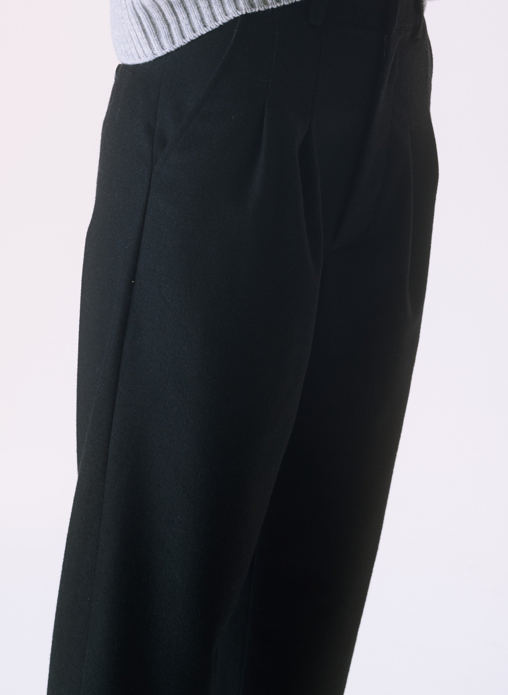 pantalon loose flanelle pinces noir homme femme unisexe