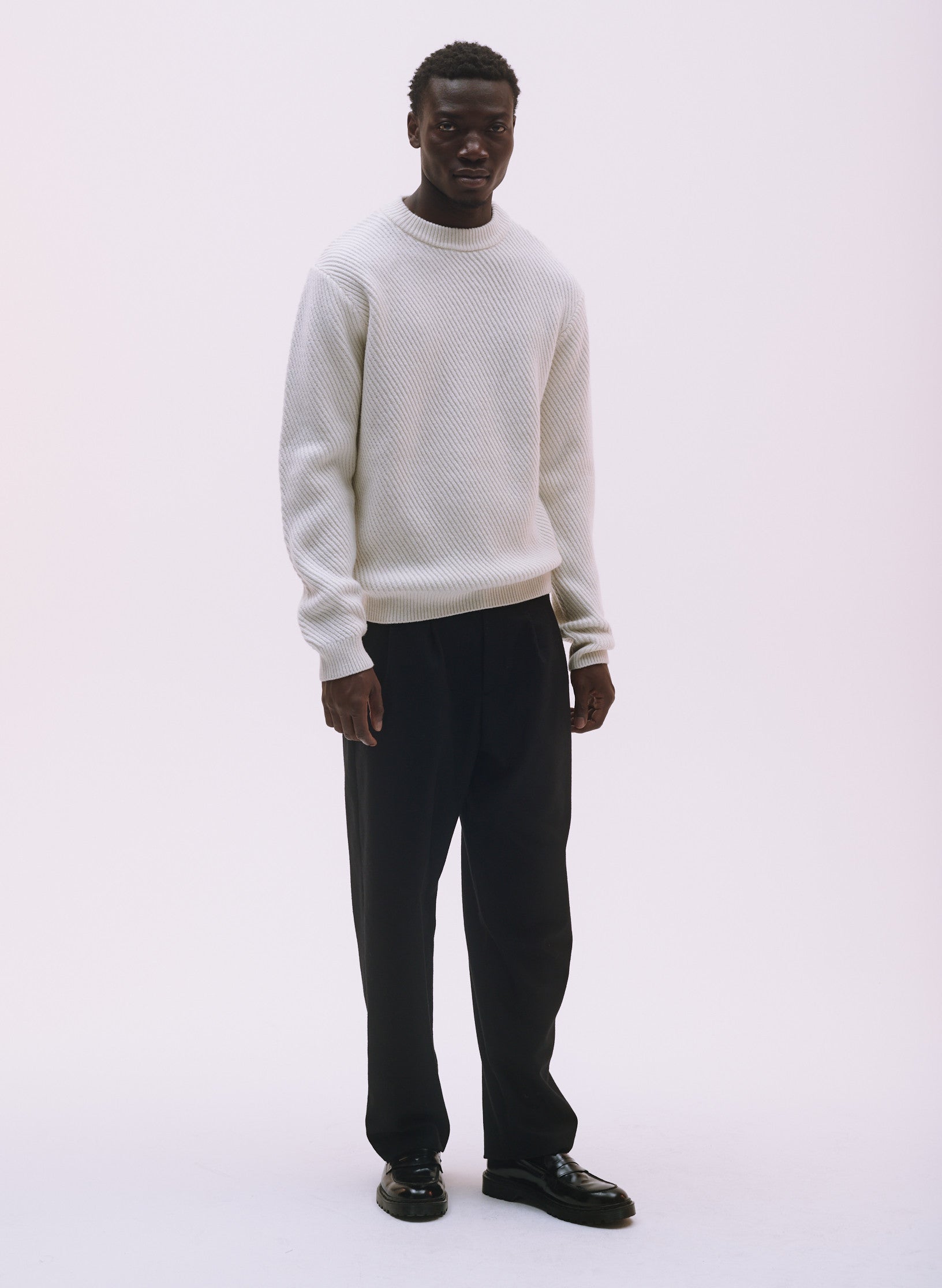 pantalon loose flanelle pinces noir homme femme unisexe