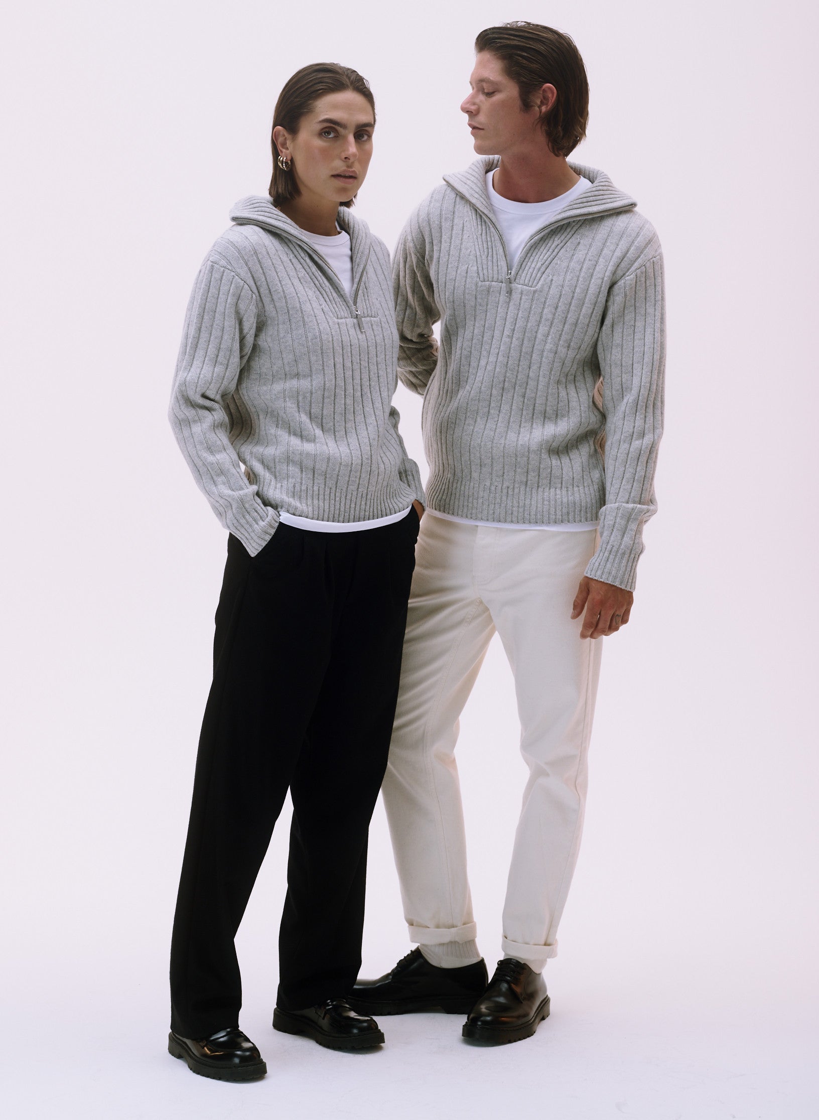 pantalon loose flanelle pinces noir homme femme unisexe