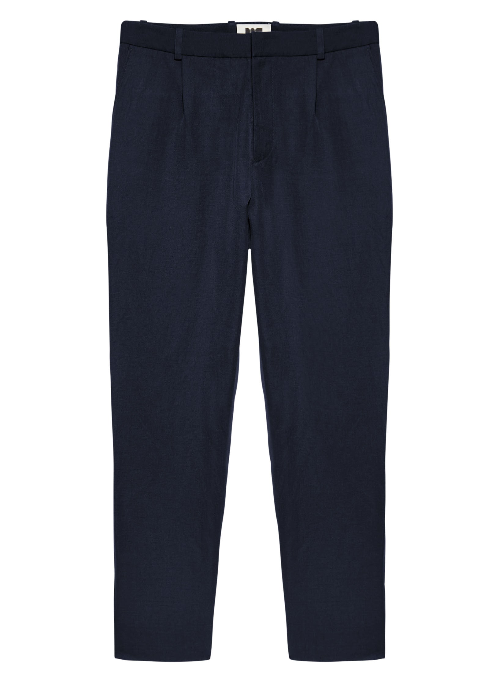 pantalon loose coton lin bleu marine homme