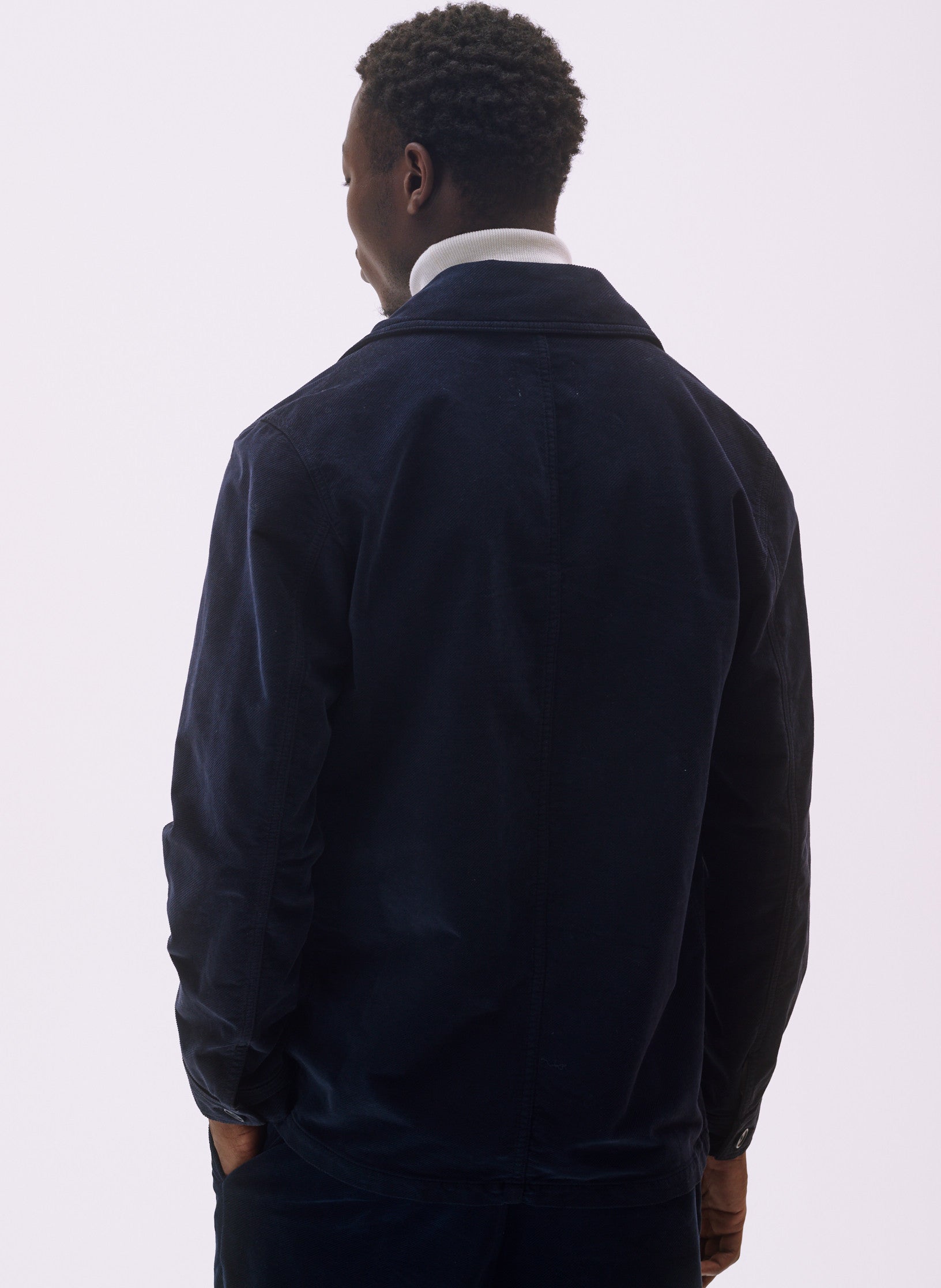 veste peintre velours bleu homme femme unisexe