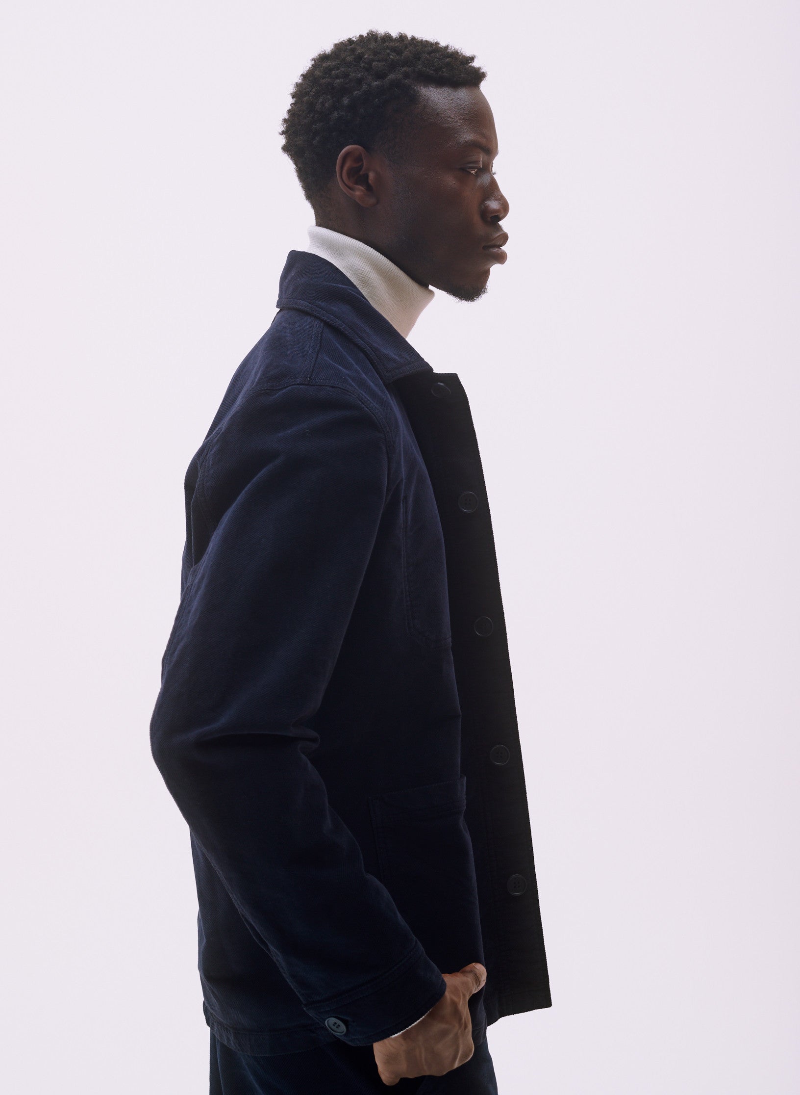 veste peintre velours bleu homme femme unisexe