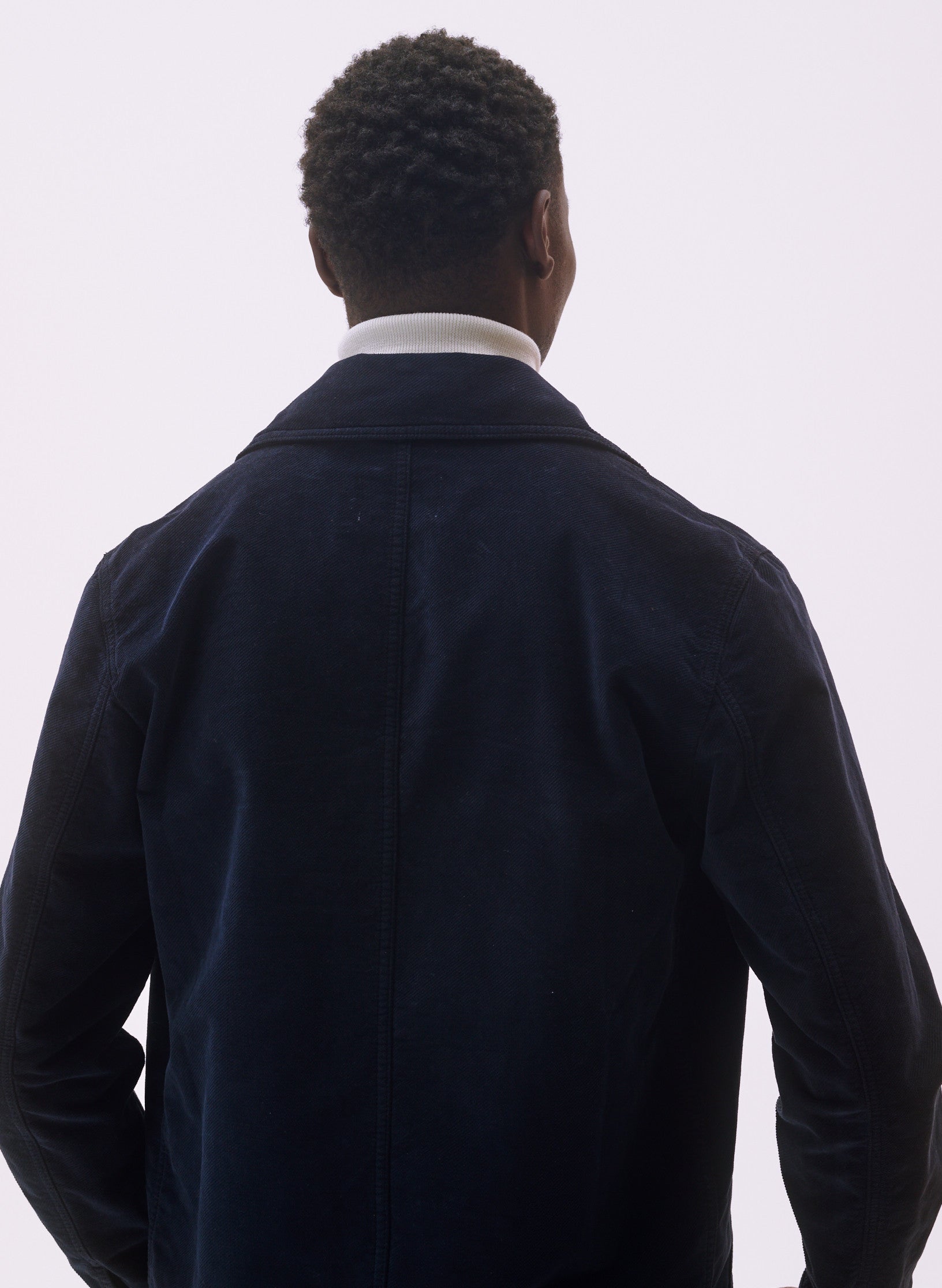 veste peintre velours bleu homme femme unisexe