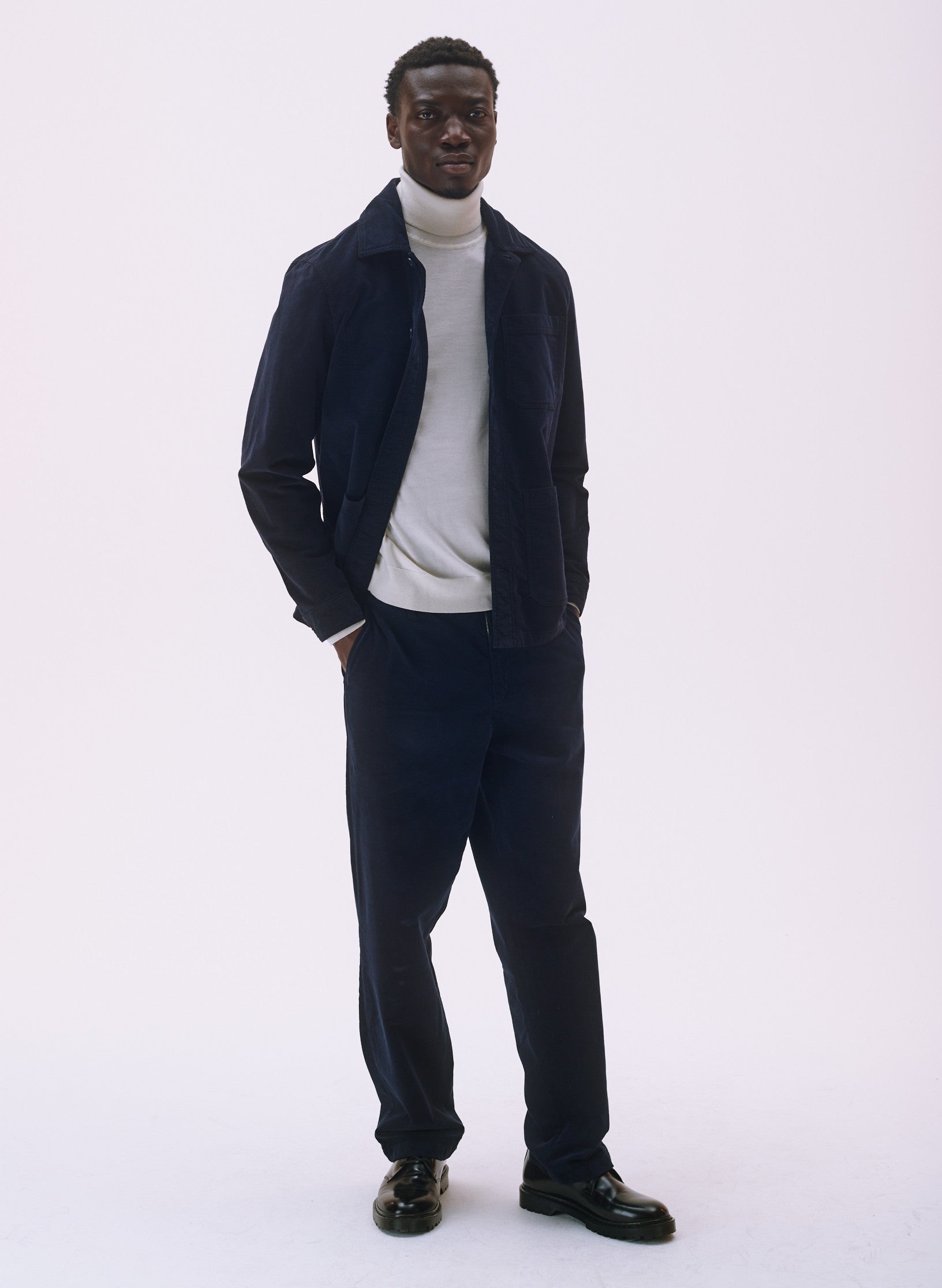 veste peintre velours bleu homme femme unisexe