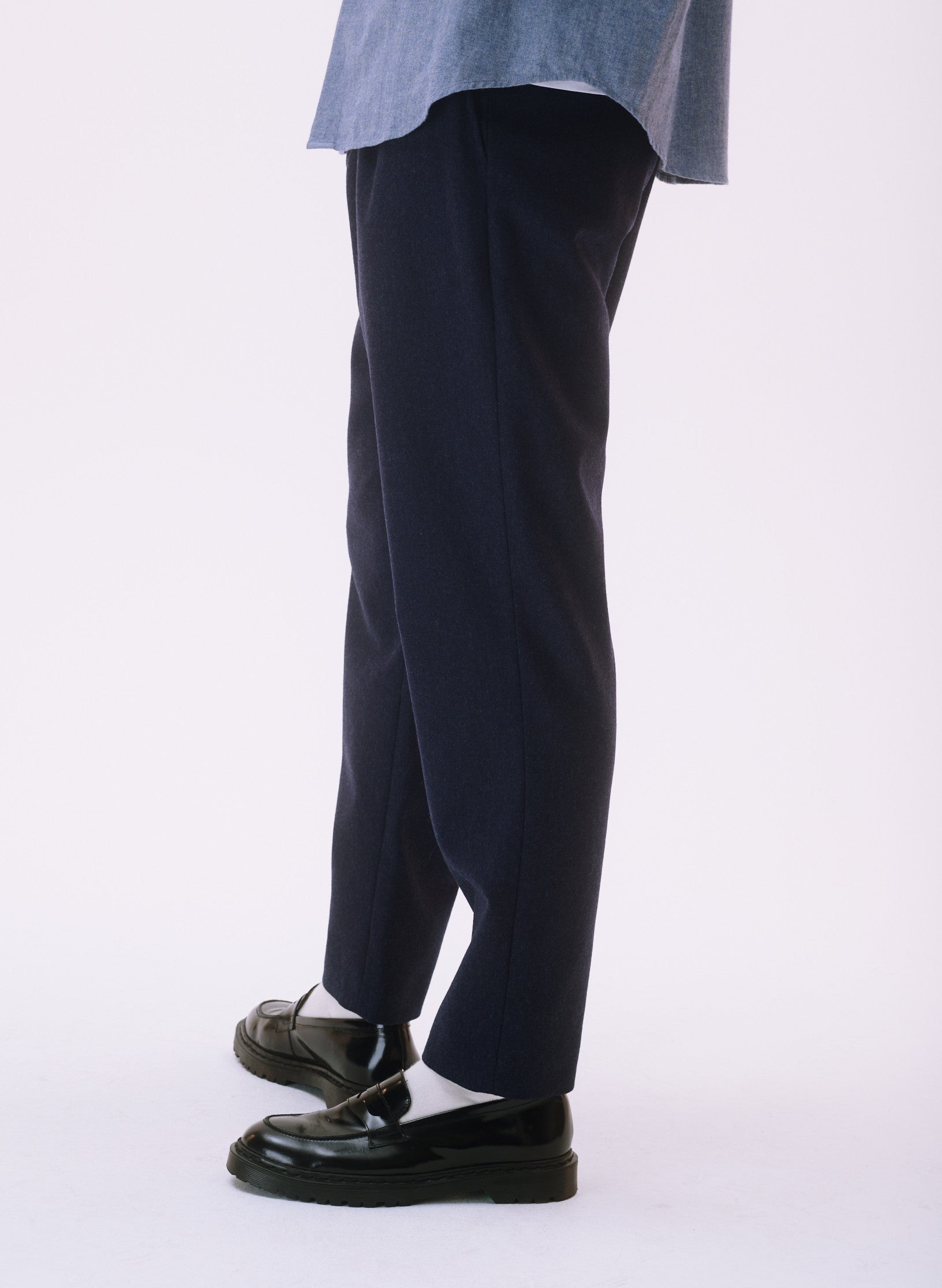 pantalon pince loose flanelle bleu homme femme unisexe