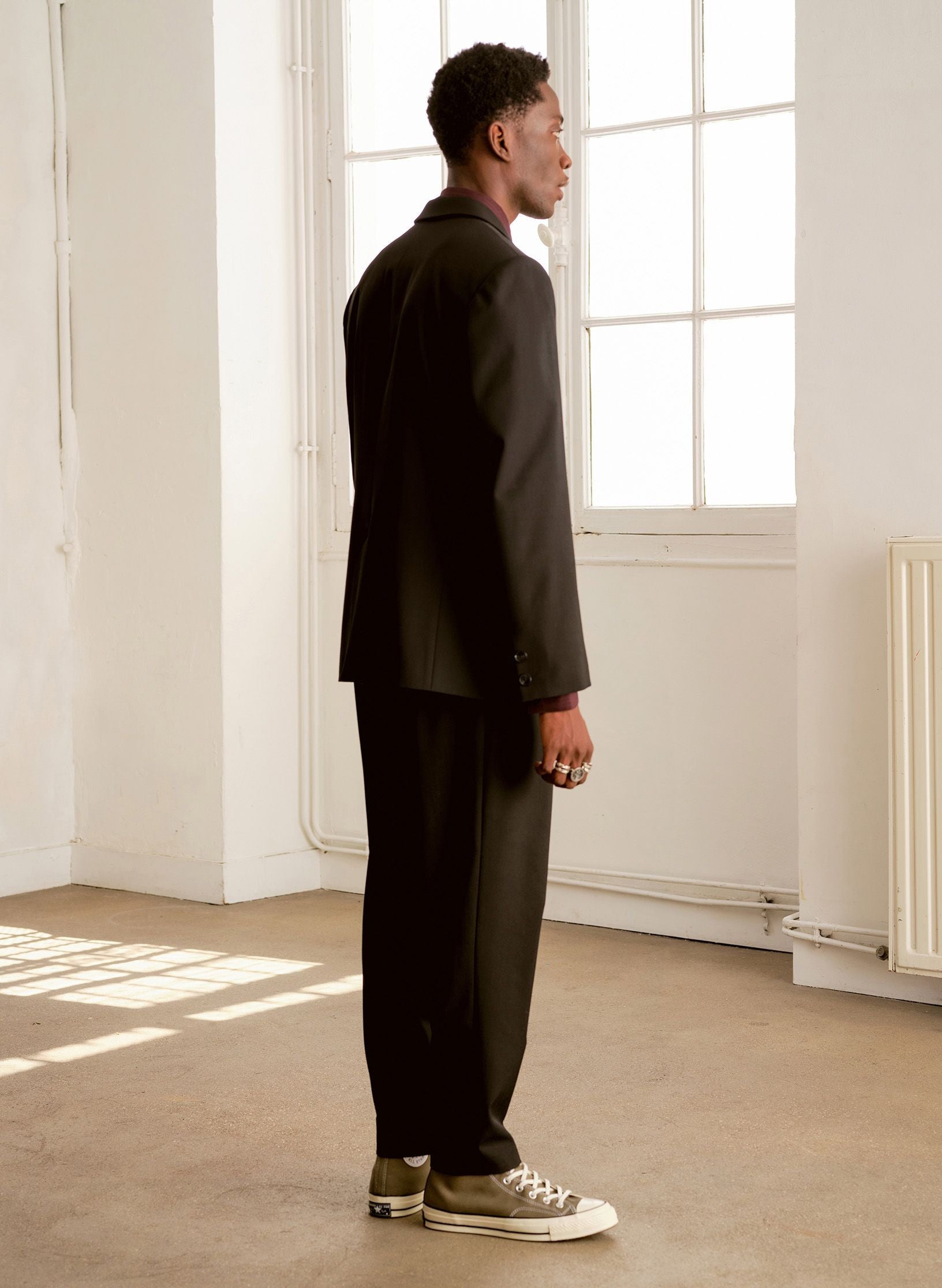 veste costume infroissable noir homme