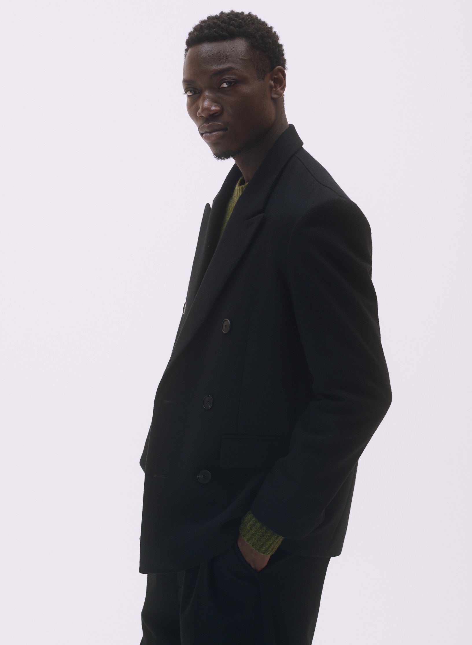 veste flanelle noire croisee homme femme unisexe