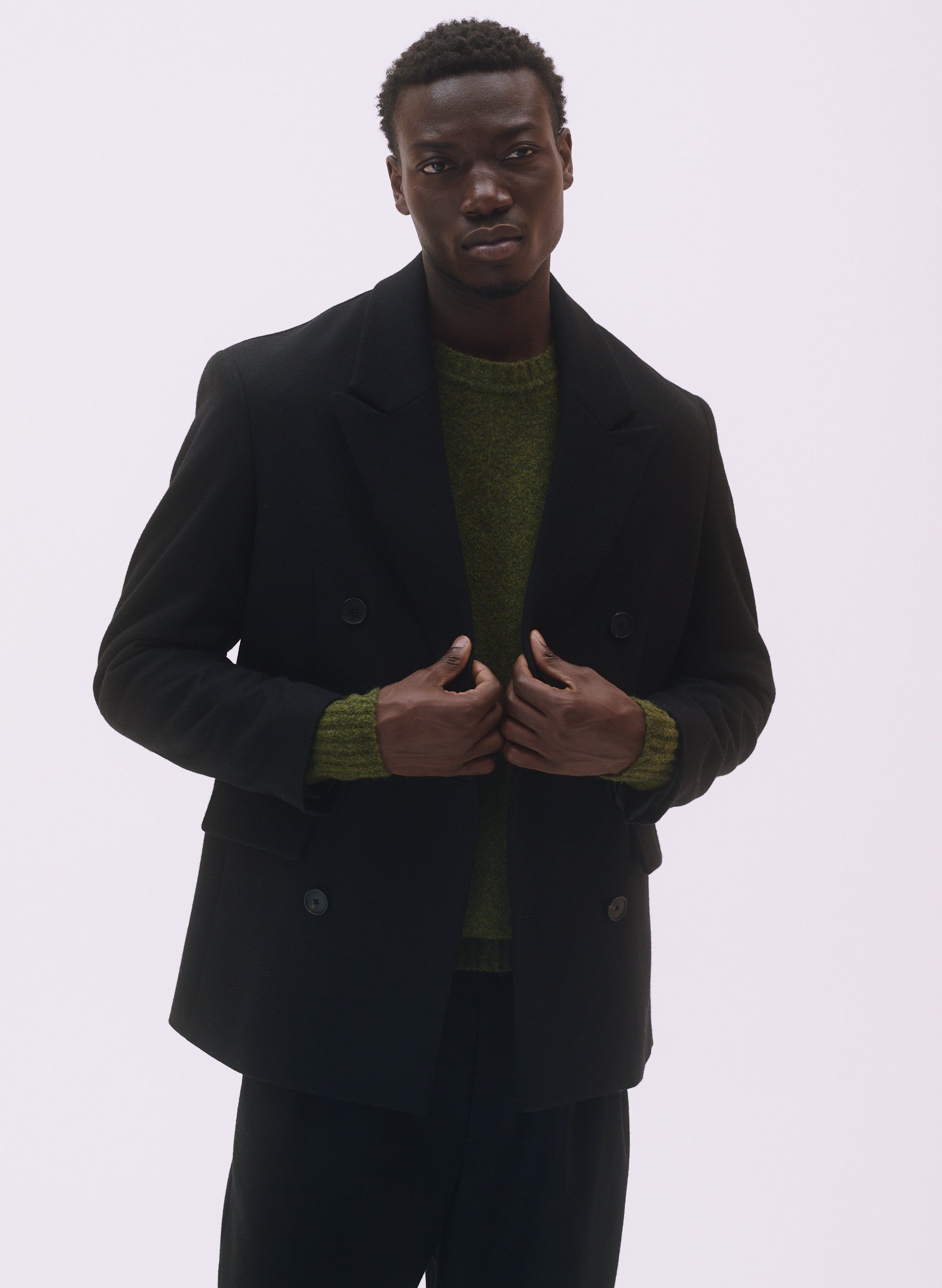 veste flanelle noire croisee homme femme unisexe