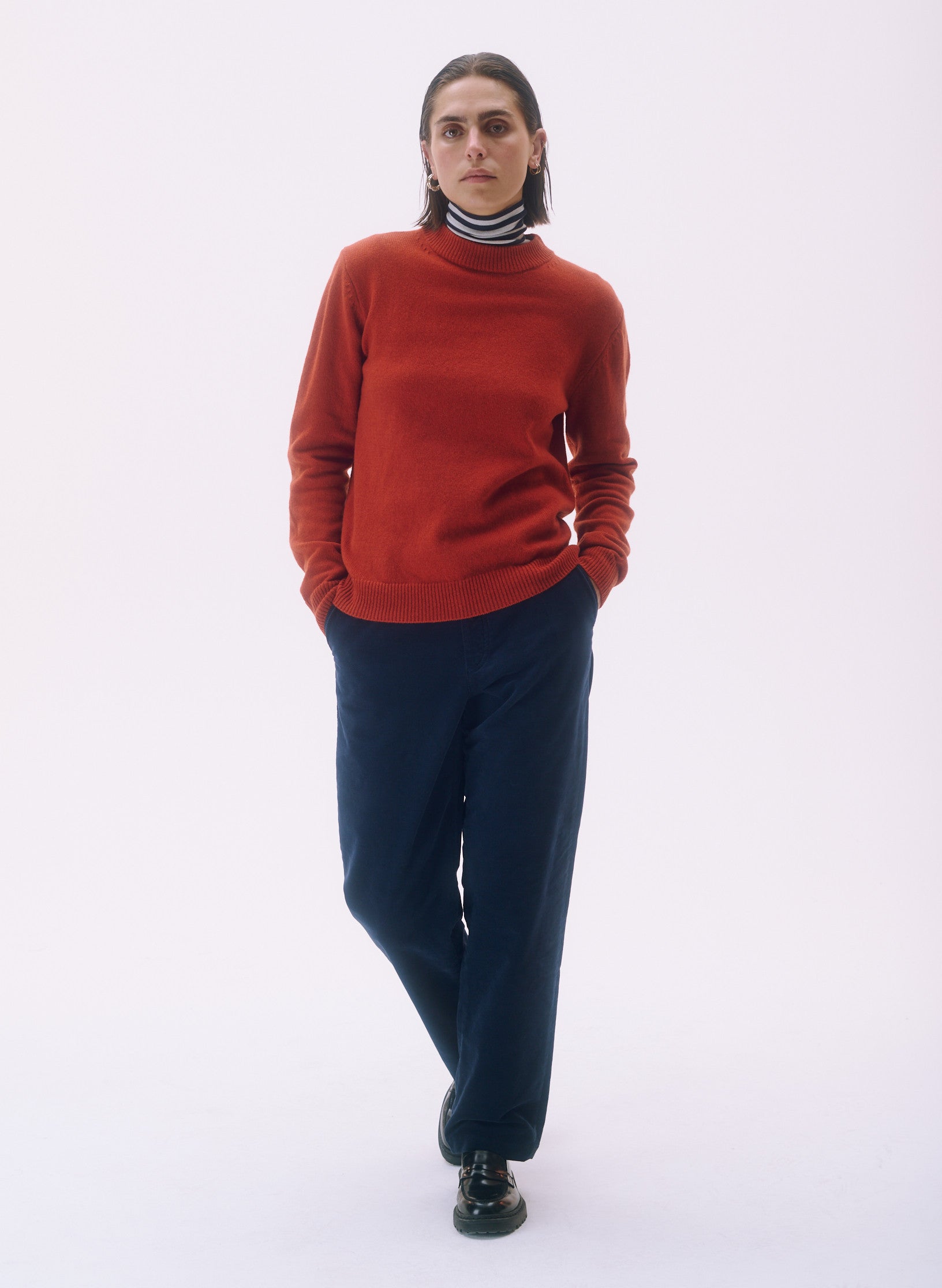 pull rdc laine orange homme femme unisexe