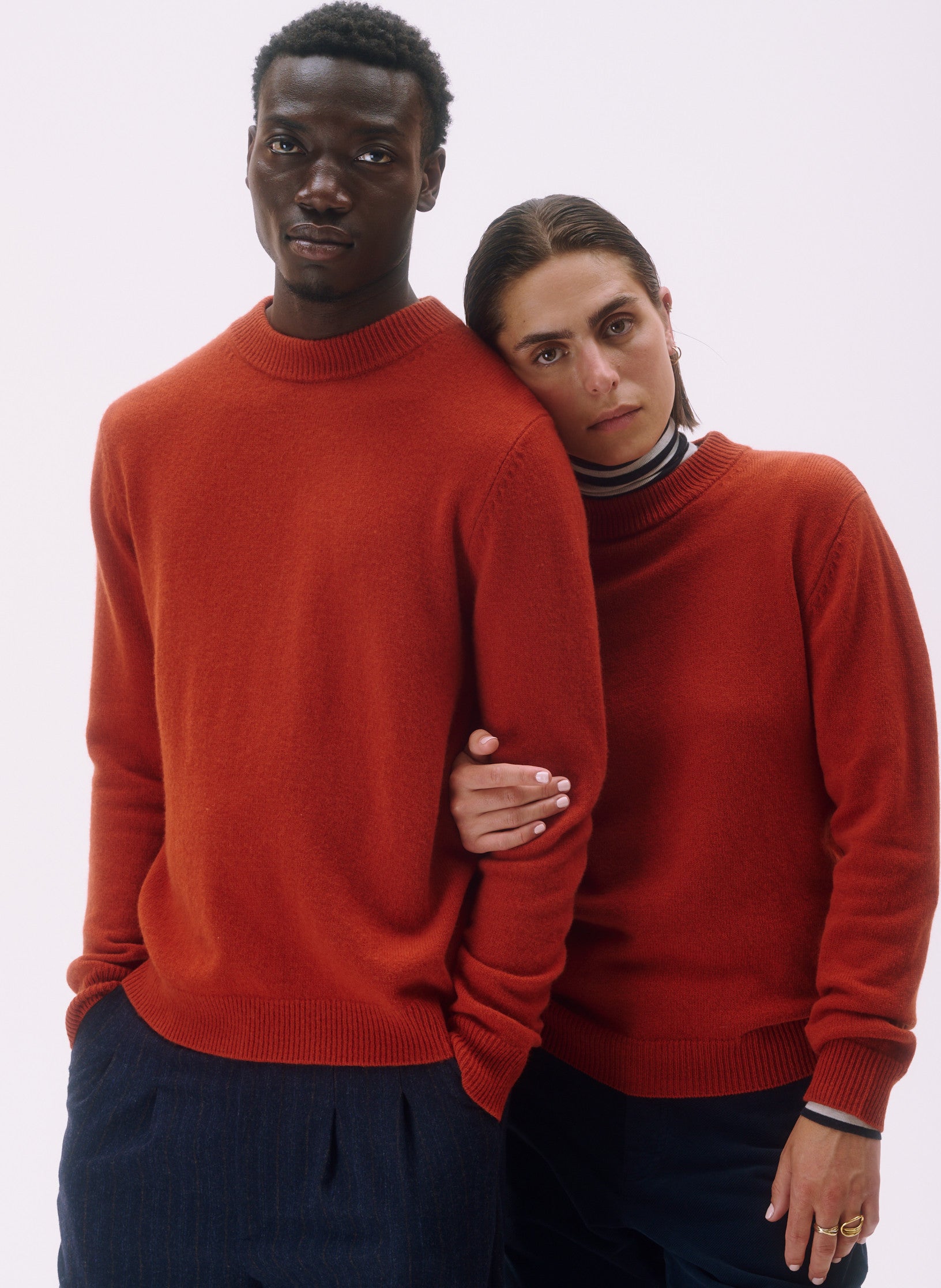 pull rdc laine orange homme femme unisexe