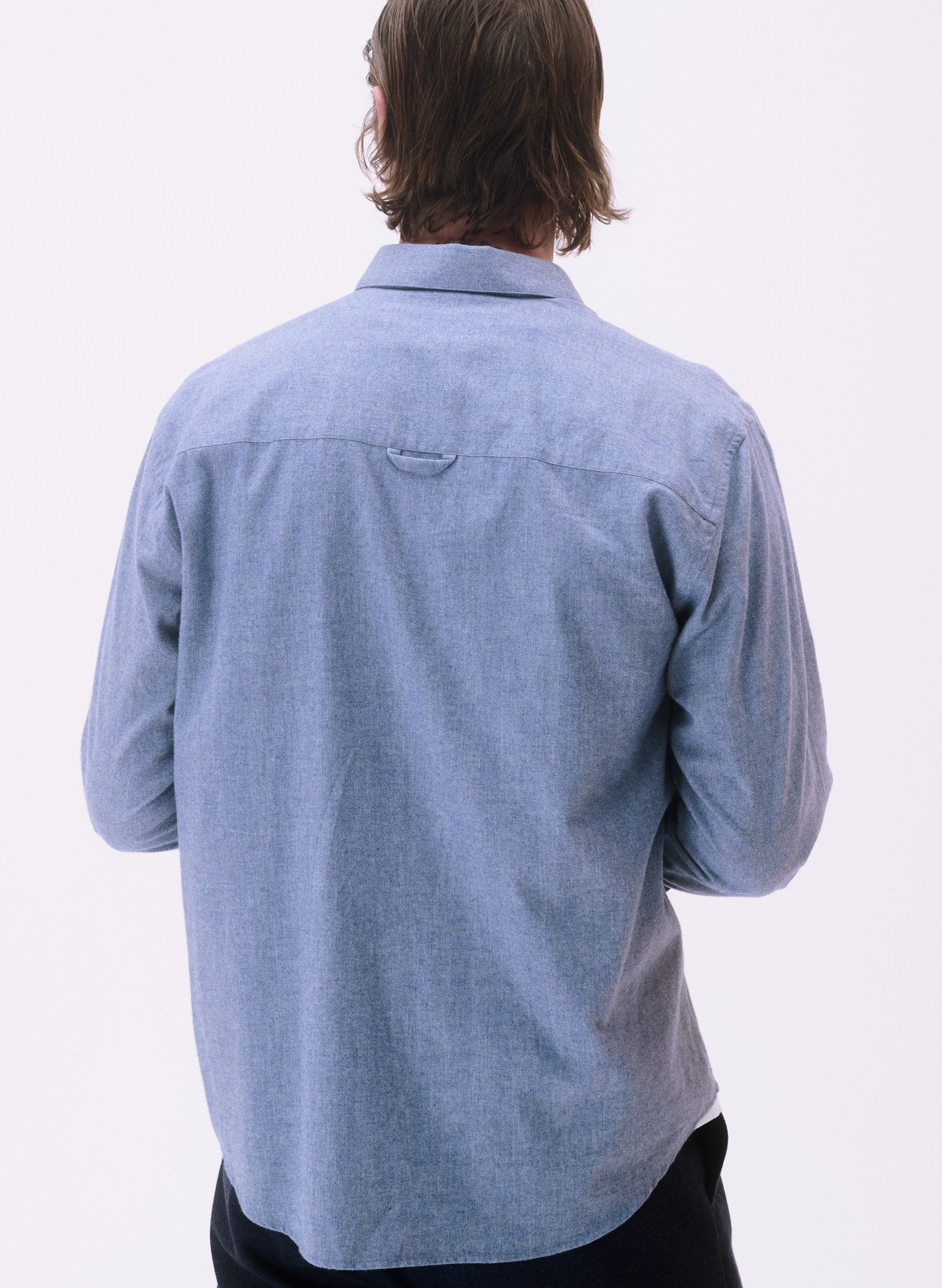 chemise flanelle overside bleu glacier homme femme unisexe