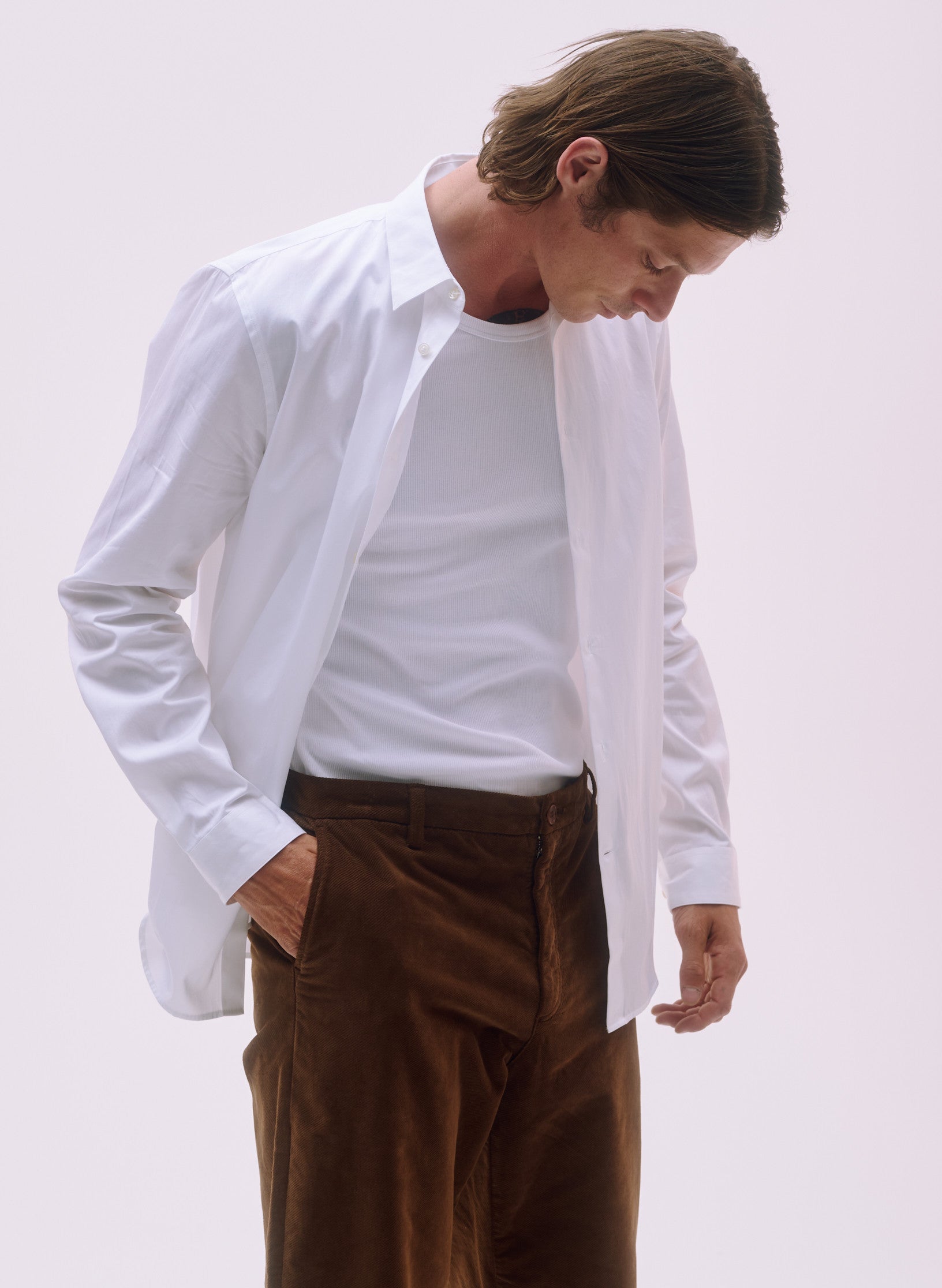 chemise semi ajustee popeline blanc homme