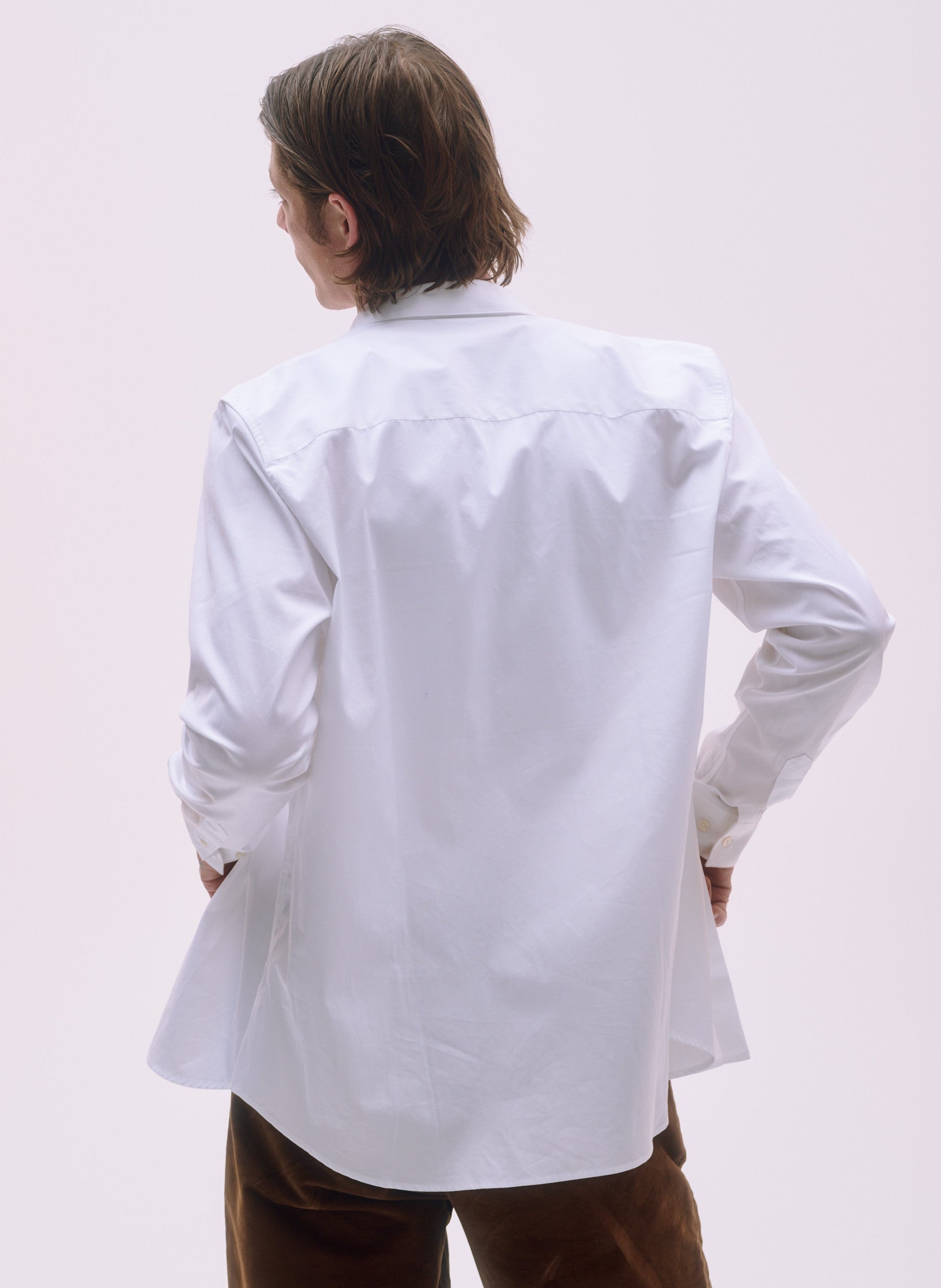 chemise semi ajustee popeline blanc homme