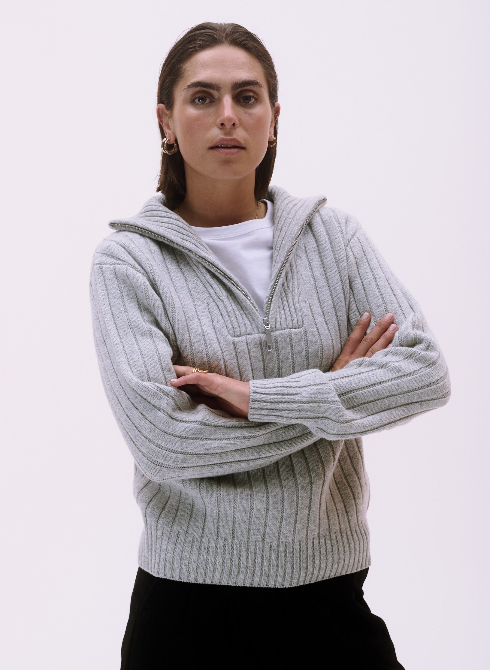 pull camionneur 100 laine homme femme unisexe gris ecru