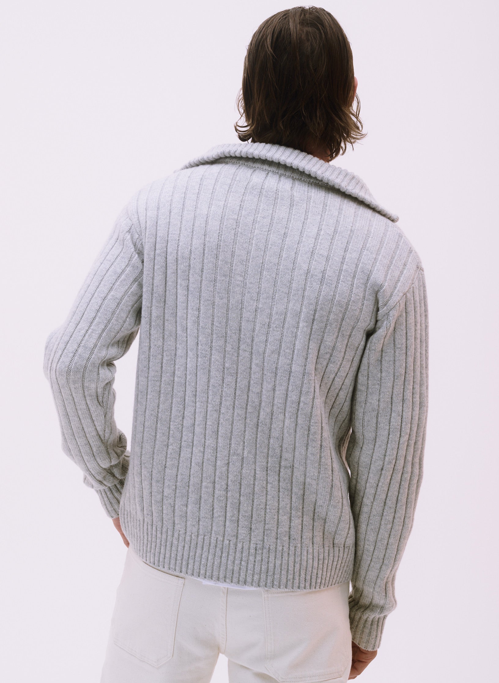 pull camionneur 100 laine homme femme unisexe gris ecru