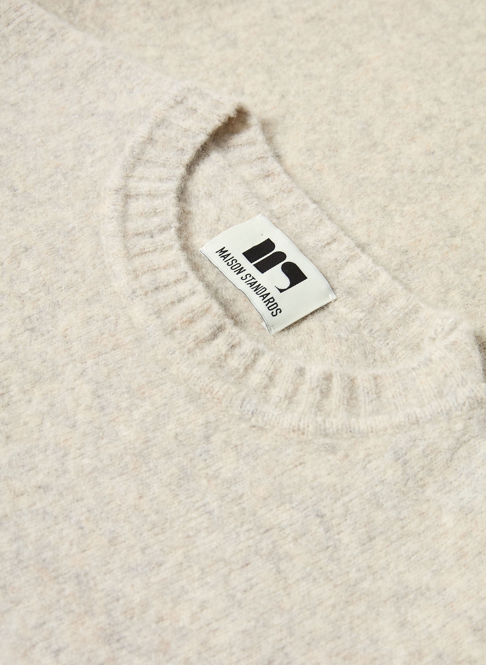 pull laine et fibres recyclees ecru homme femme unisexe