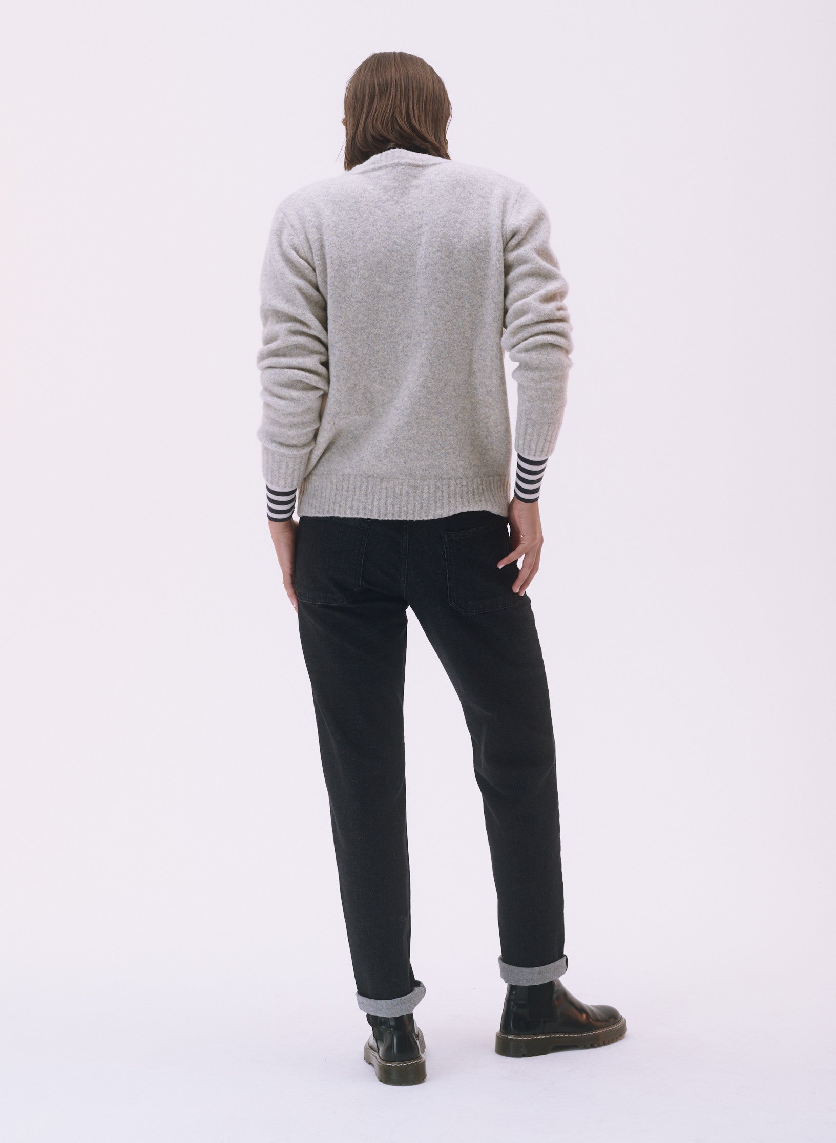 pull laine et fibres recyclees ecru homme femme unisexe