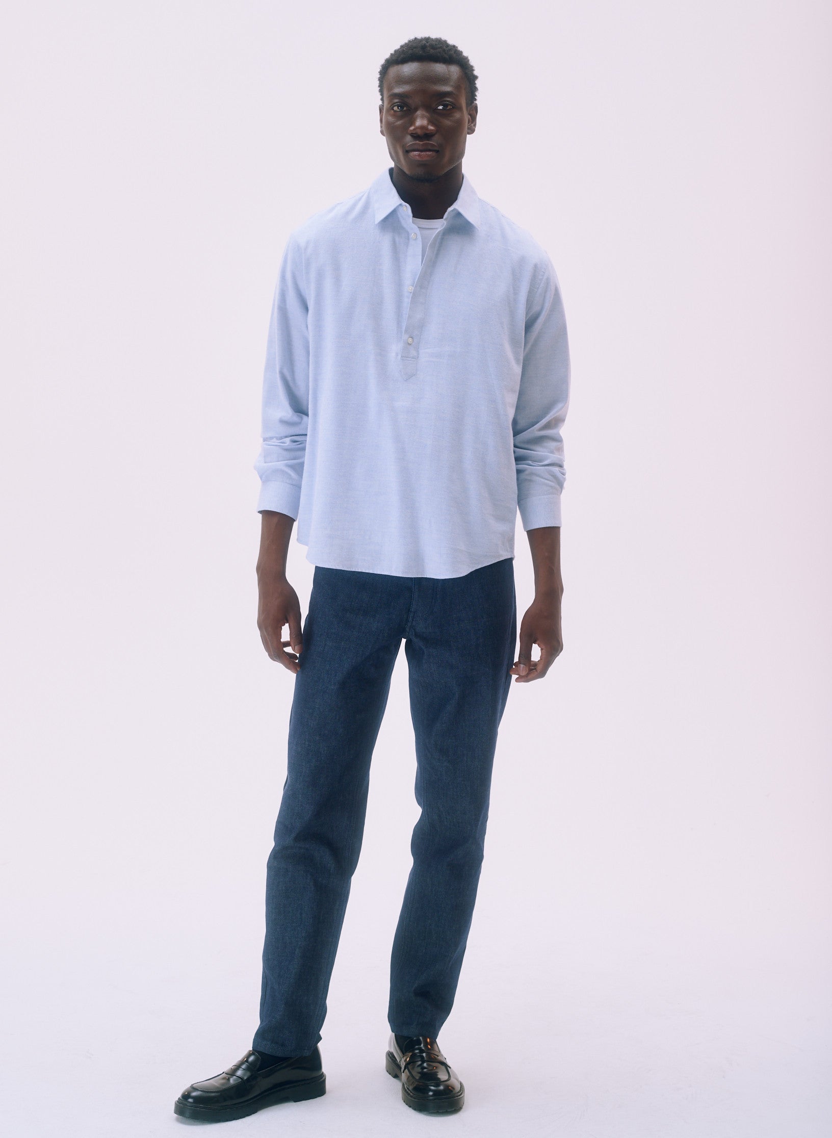 chemise flanelle oversized unisexe homme femme coton bleu