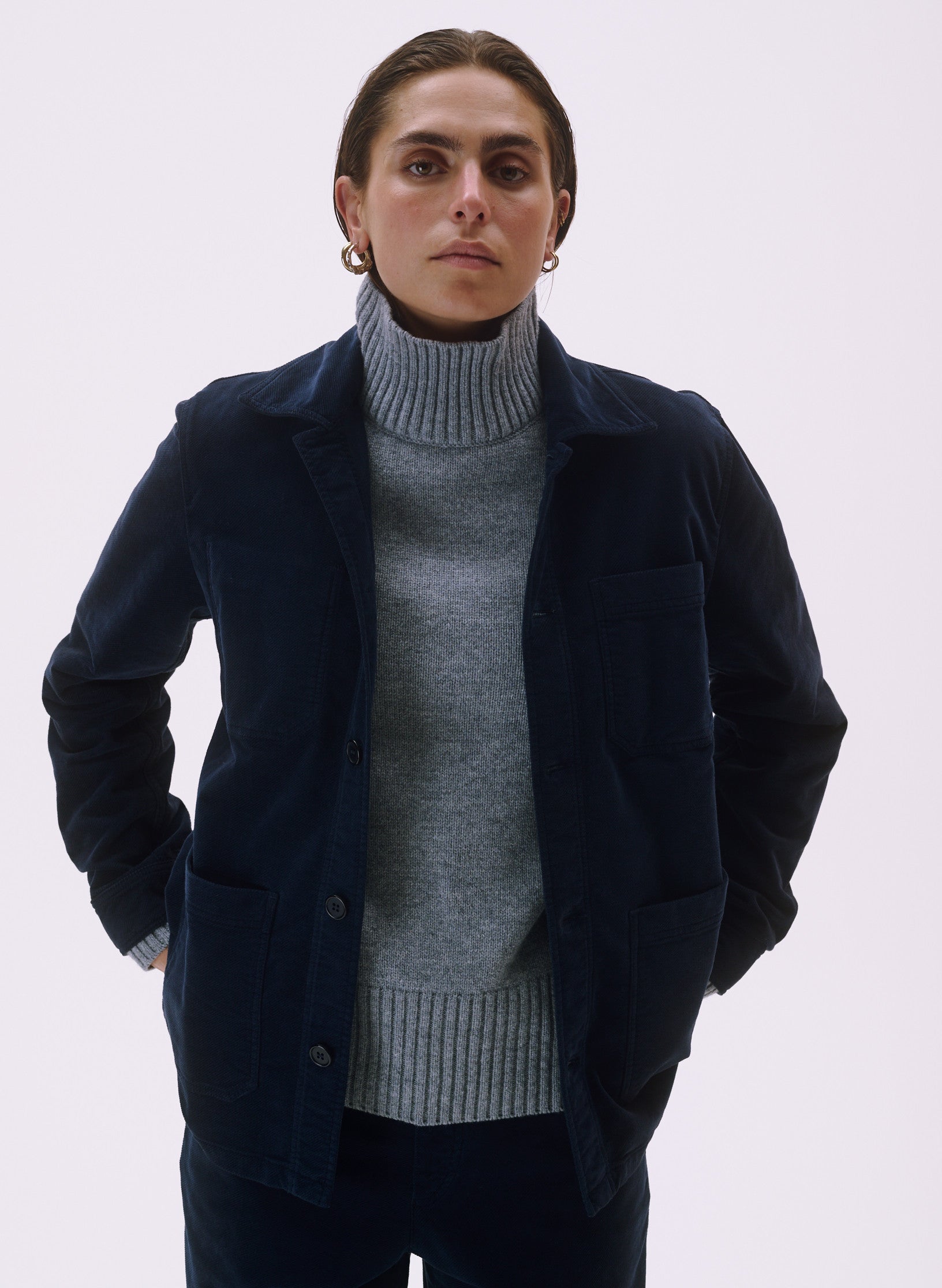 pull oversized 100 laine col montant homme femme unisexe