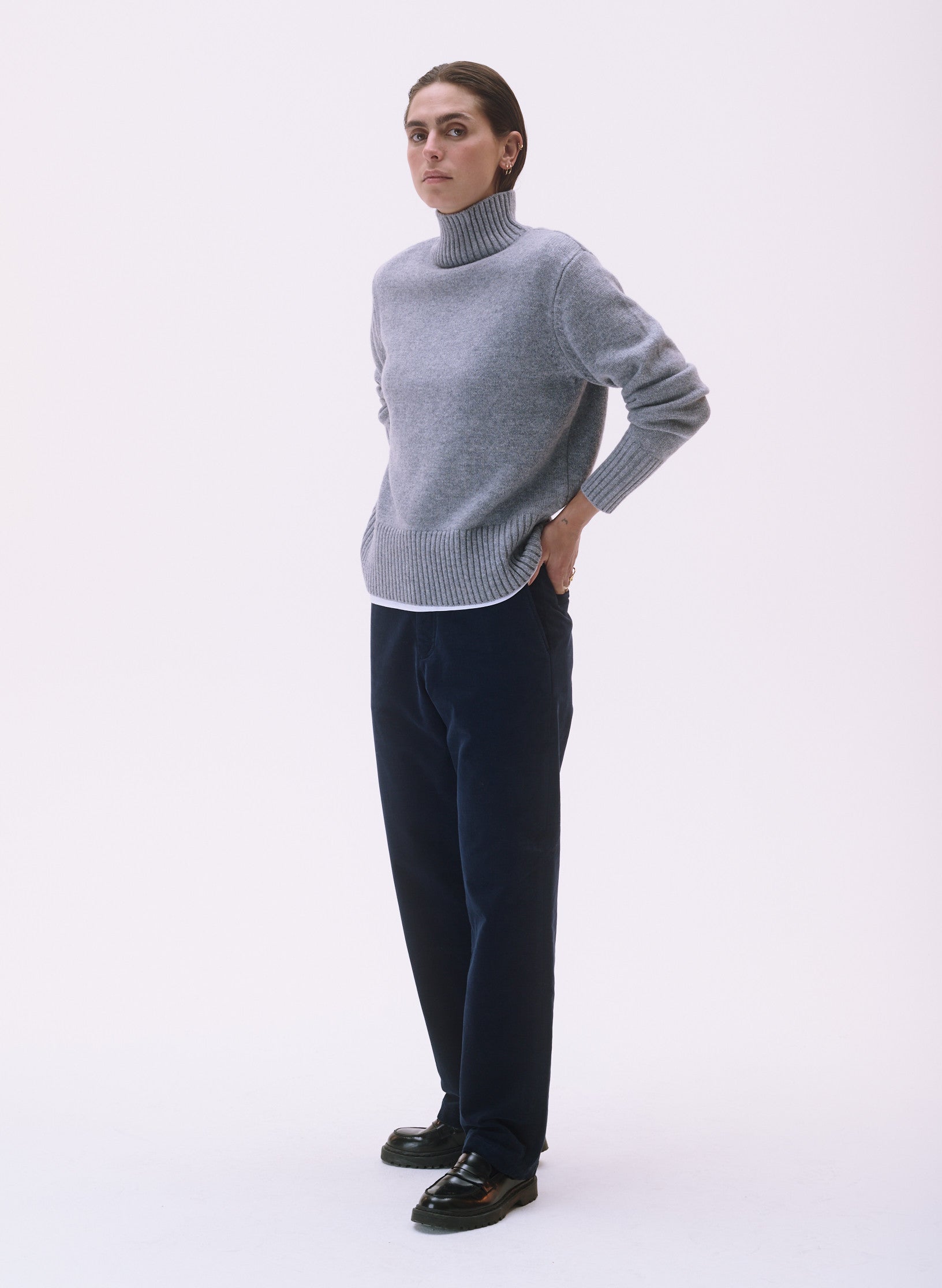 pull oversized 100 laine col montant homme femme unisexe