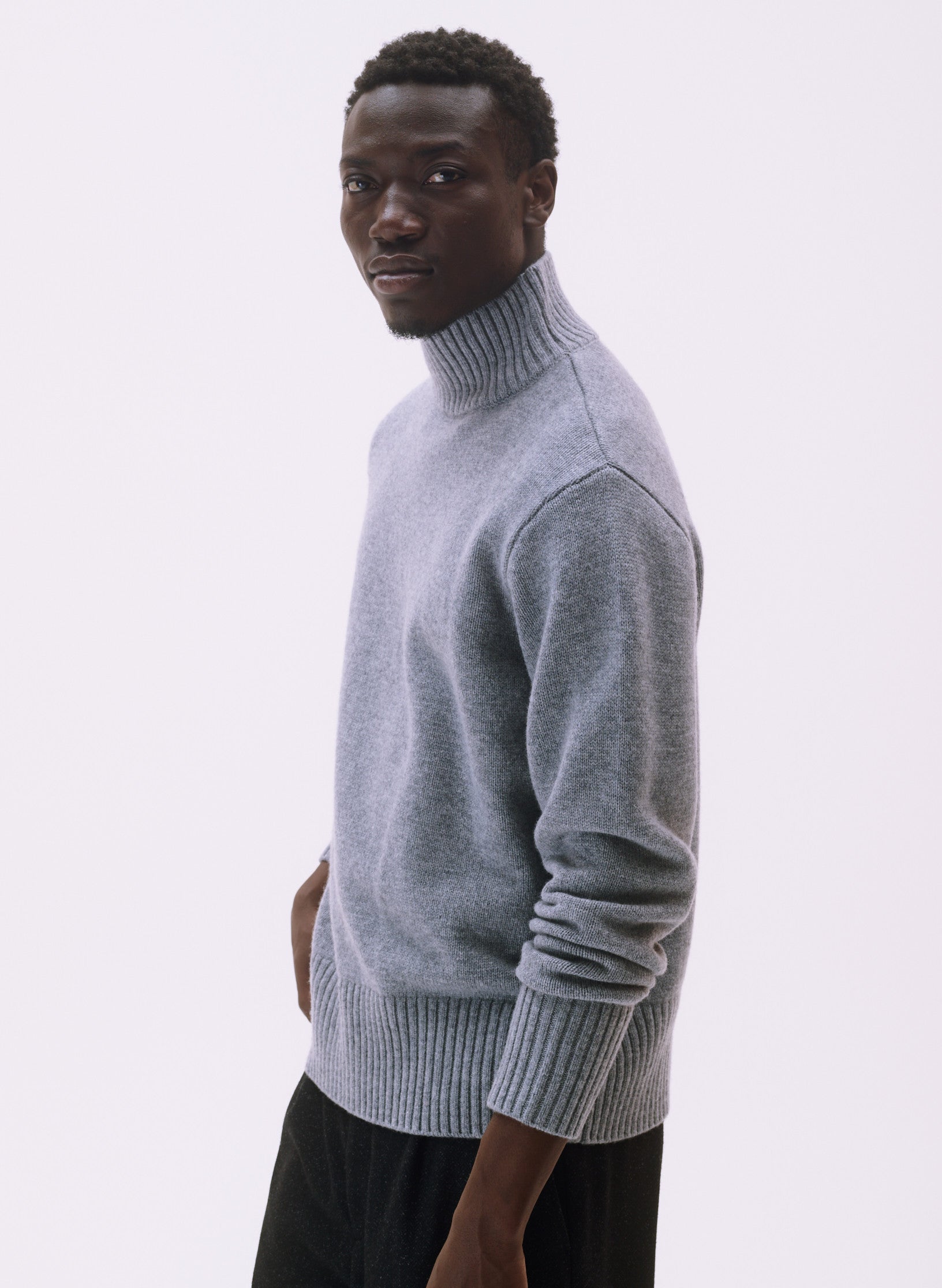 pull oversized 100 laine col montant homme femme unisexe